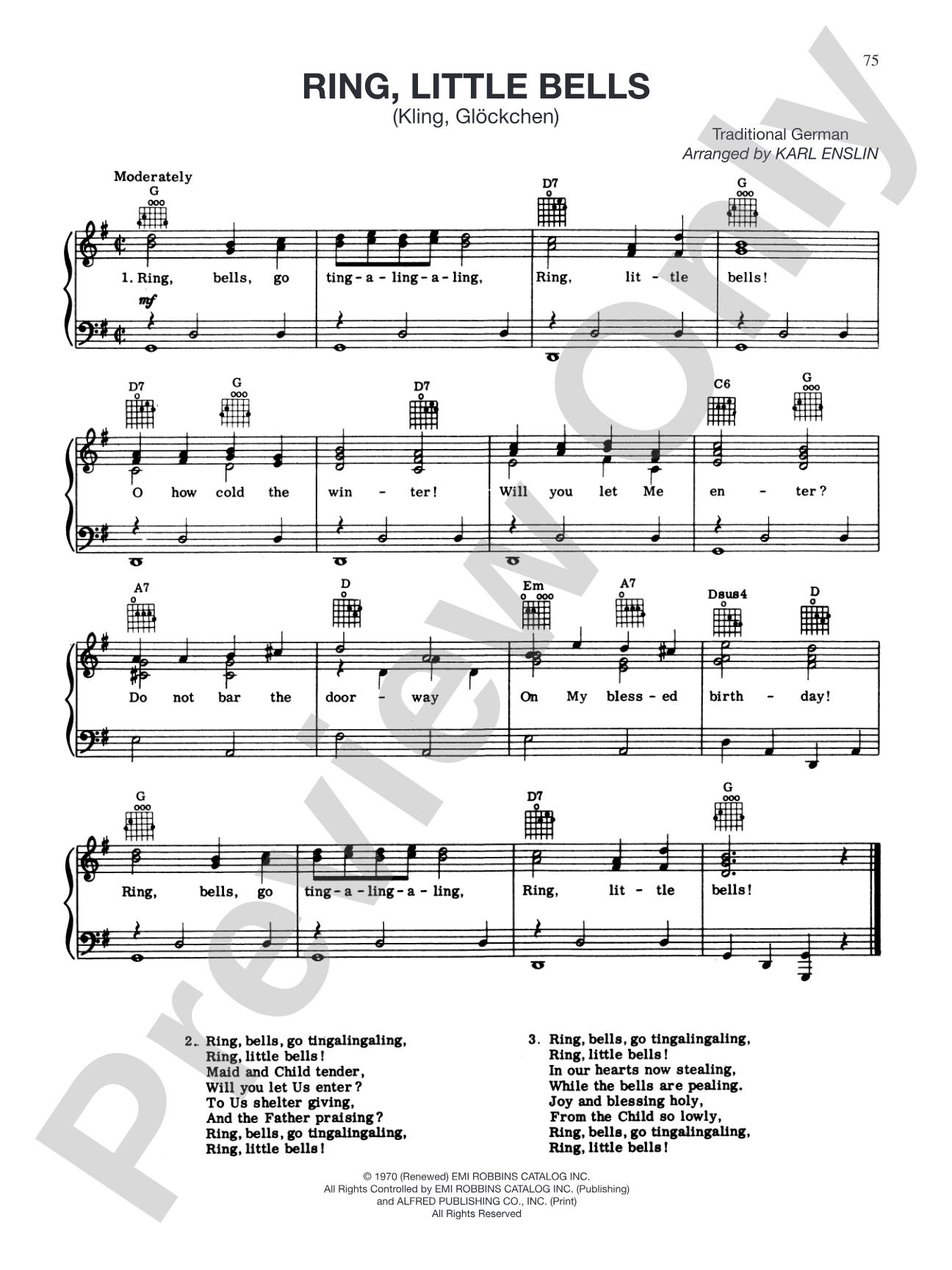 Ring, Little Bells: Piano/Vocal/Chords