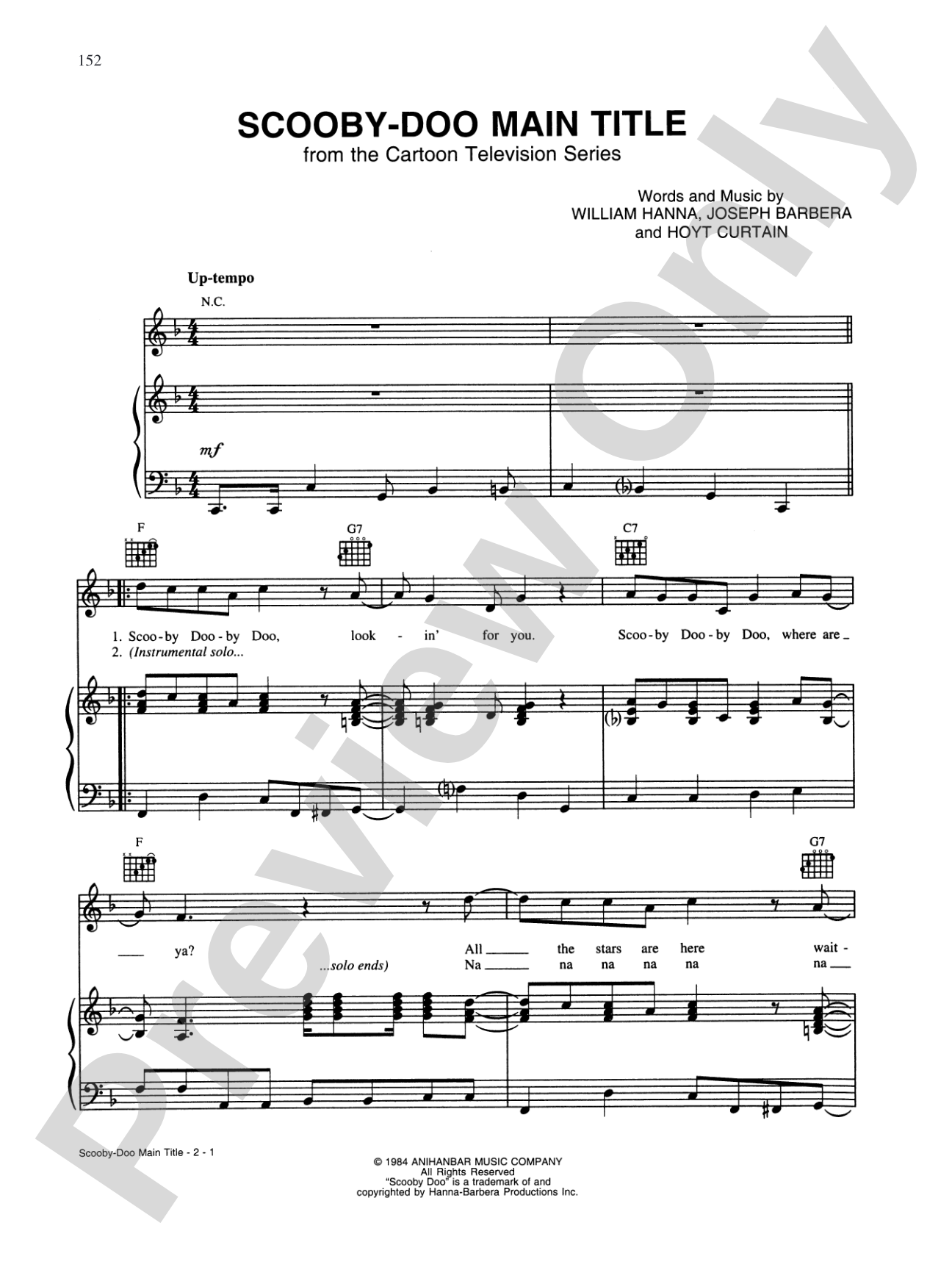 Scooby Doo, Where Are You?: Piano/Vocal/Chords