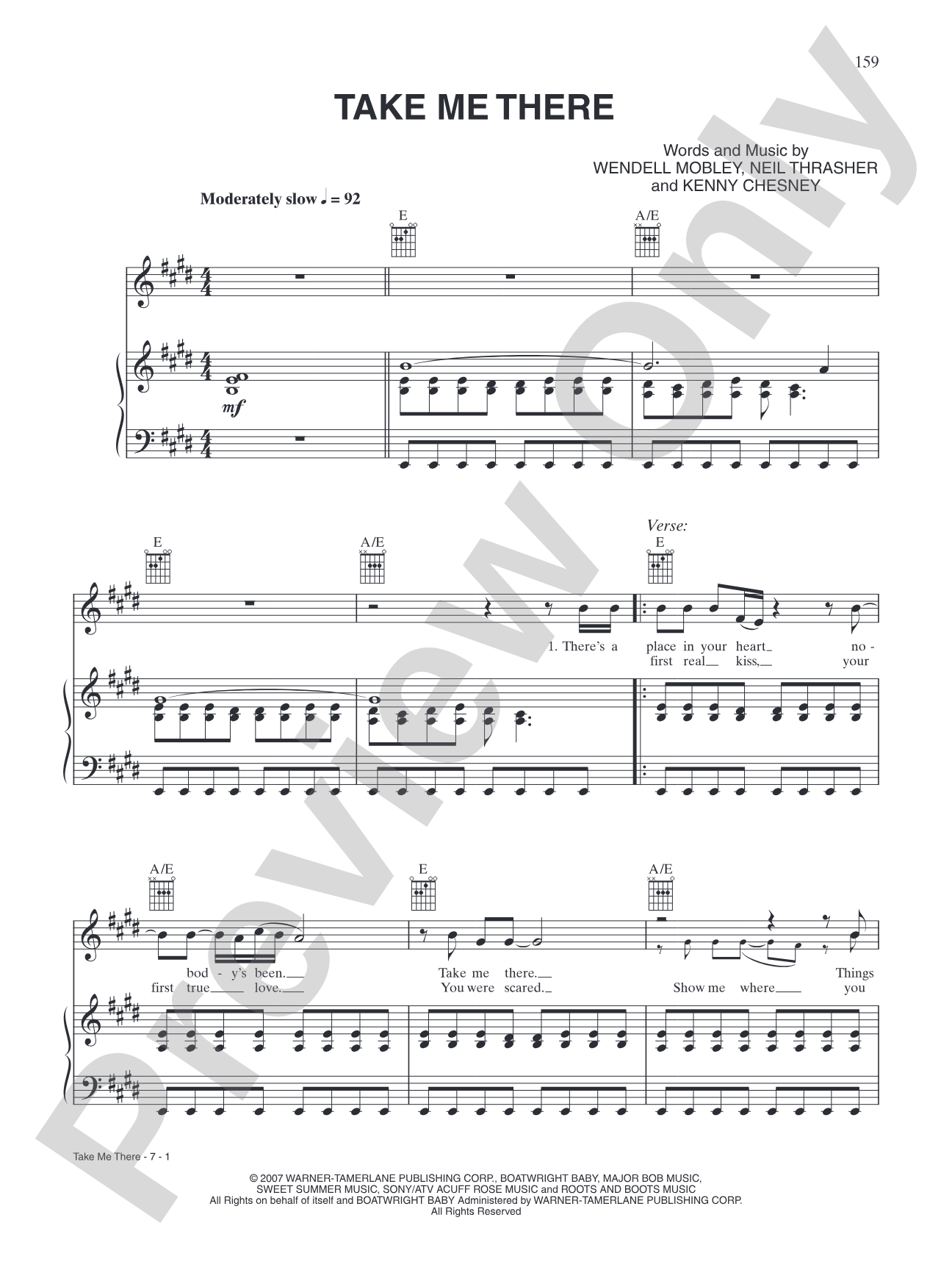 Take Me There: Piano/Vocal/Chords