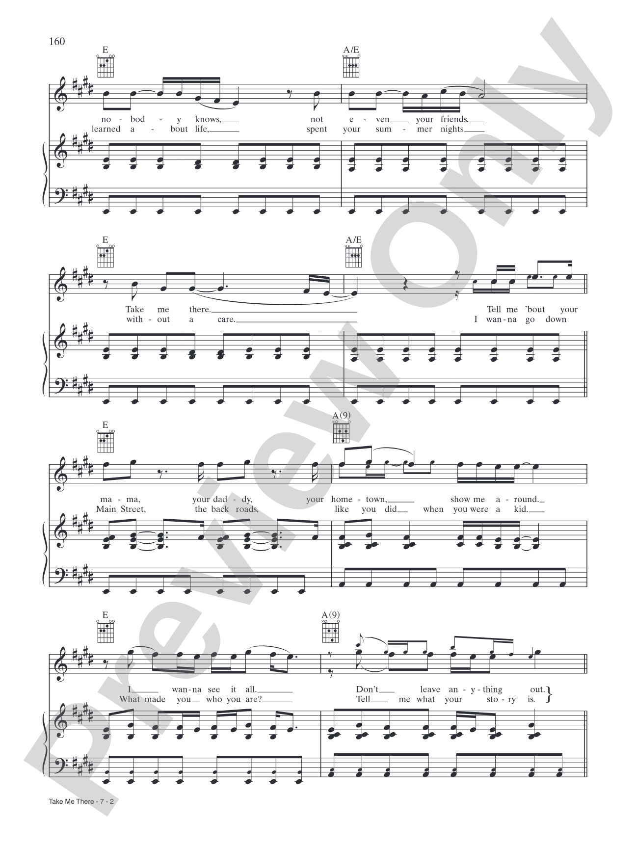 Take Me There: Piano/Vocal/Chords