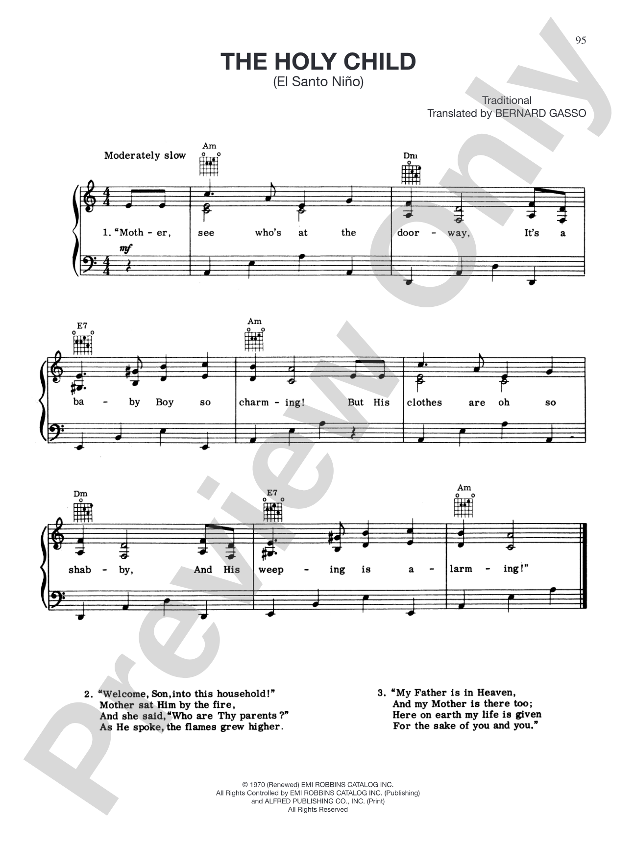 The Holy Child: Piano/Vocal/Chords