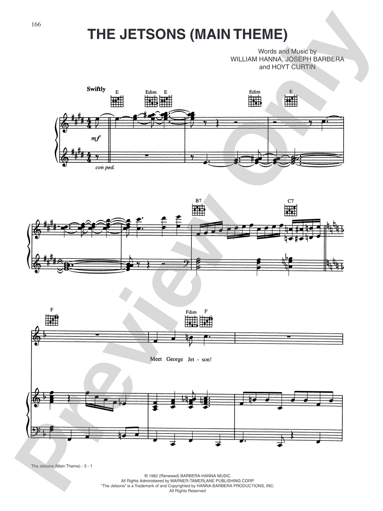 The Jetsons (Main Theme): Piano/Vocal/Chords