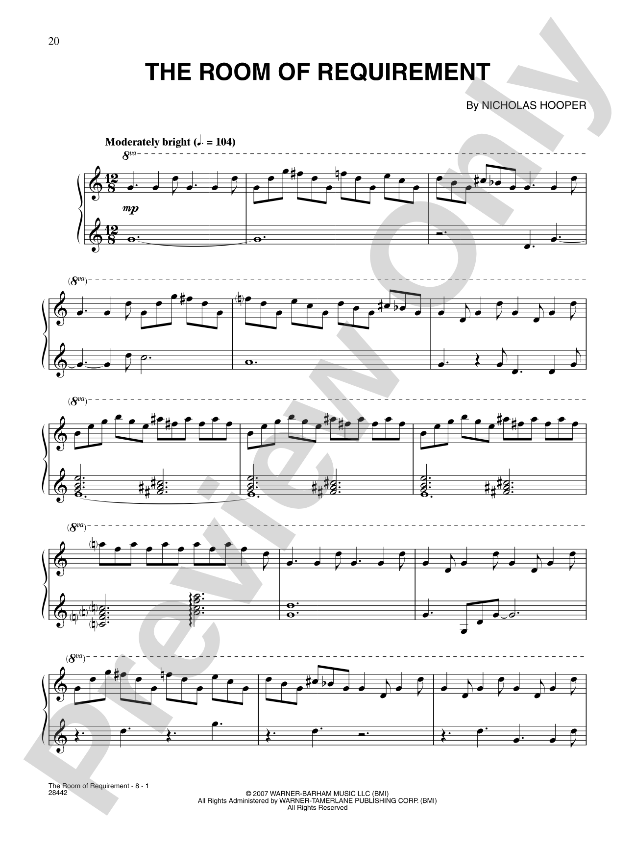 The Room of Requirement (From "Harry Potter and the Order of the Phoenix"): Piano