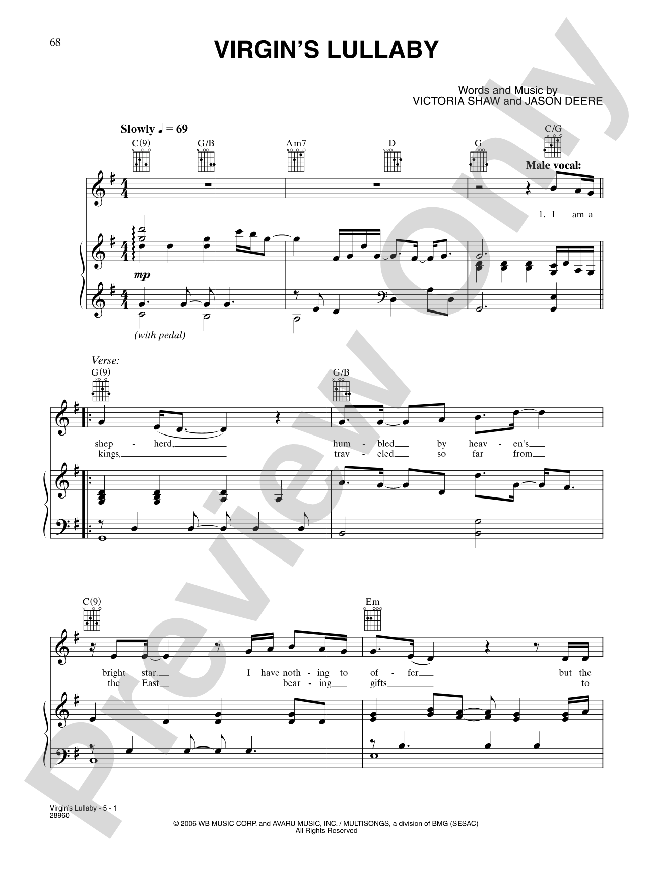 The Virgin's Lullaby: Piano