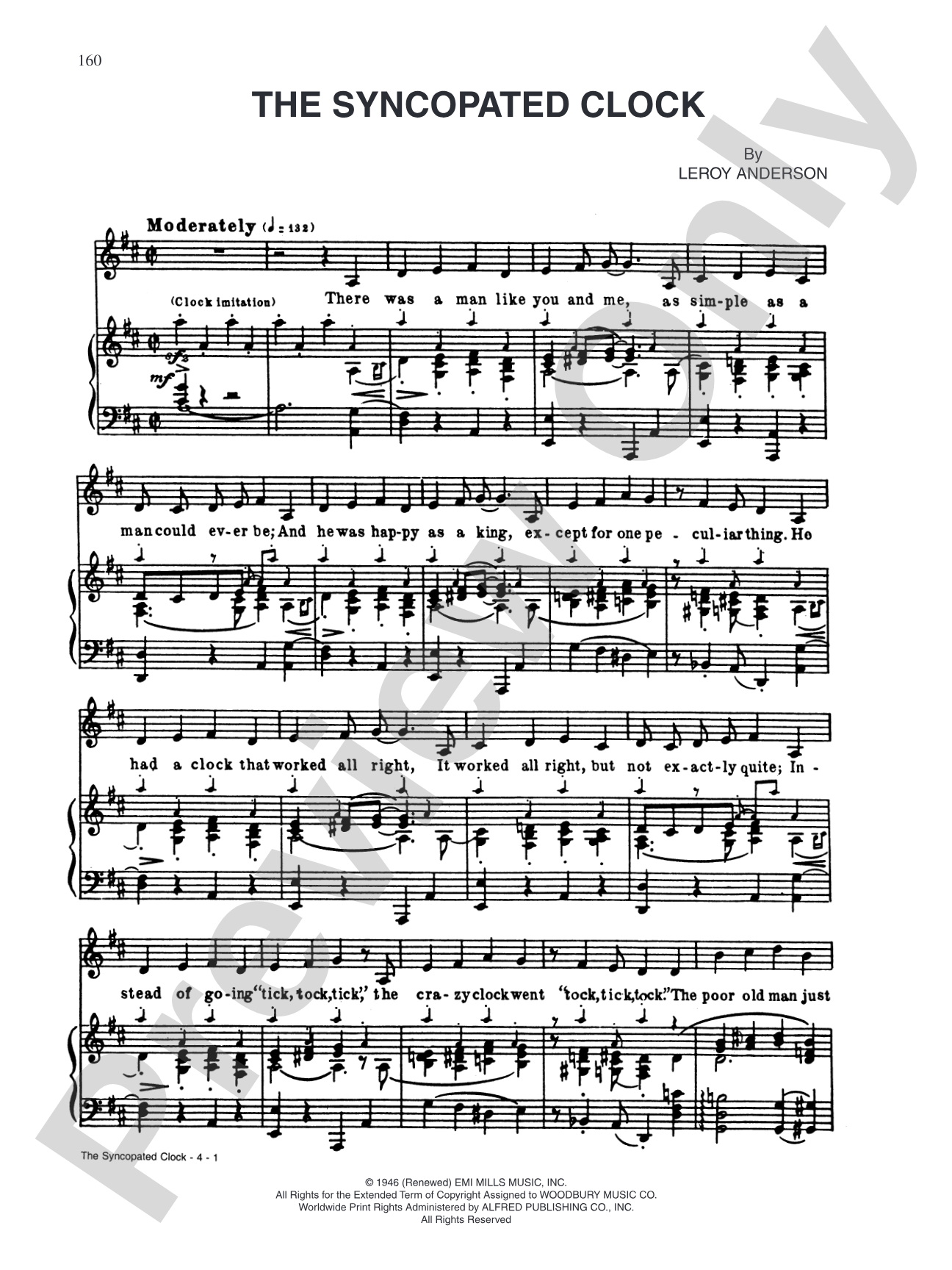 The Syncopated Clock (Vocal): Piano/Vocal/Chords