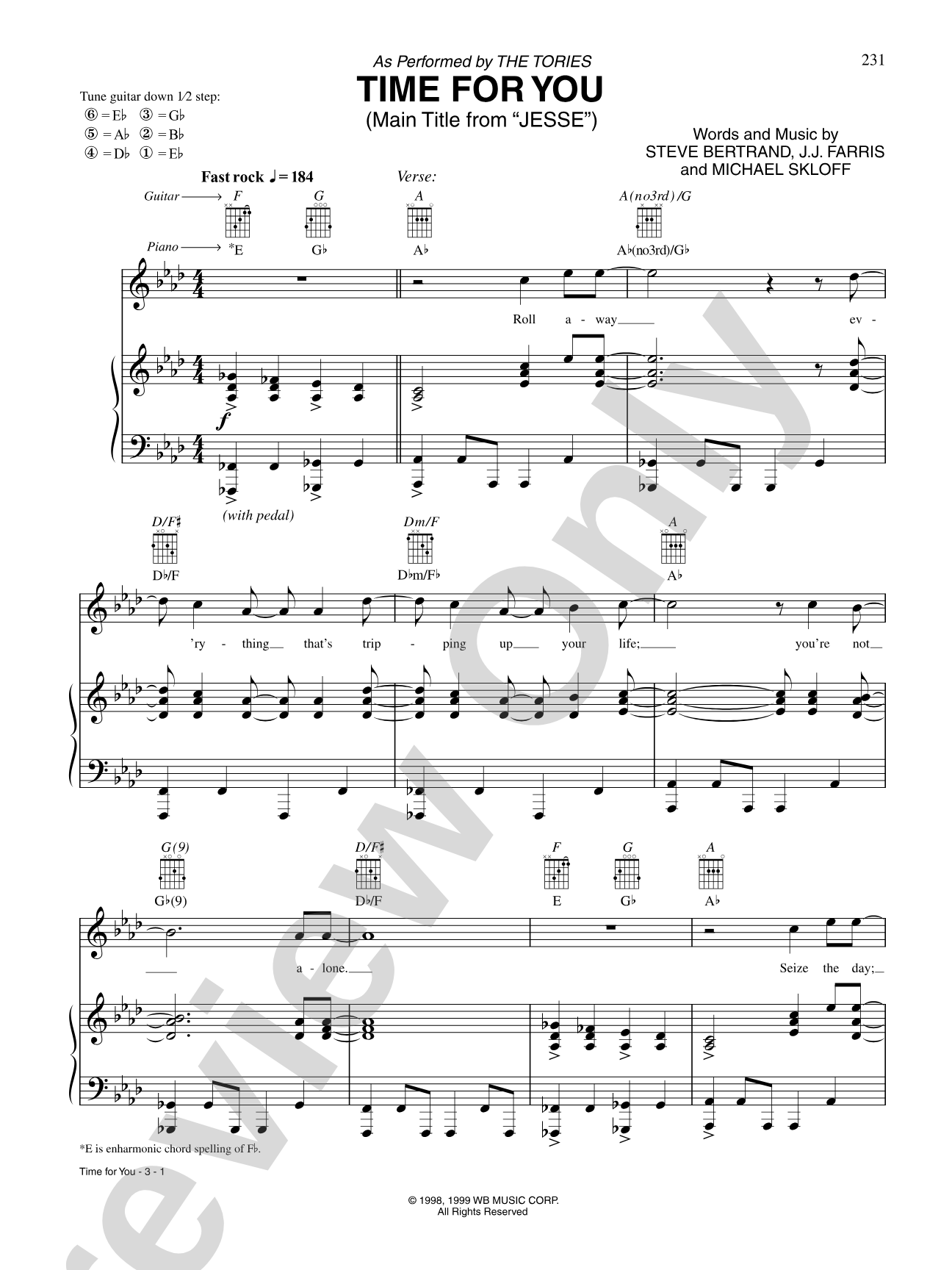 Time for You (From "Jesse"): Piano/Vocal/Chords