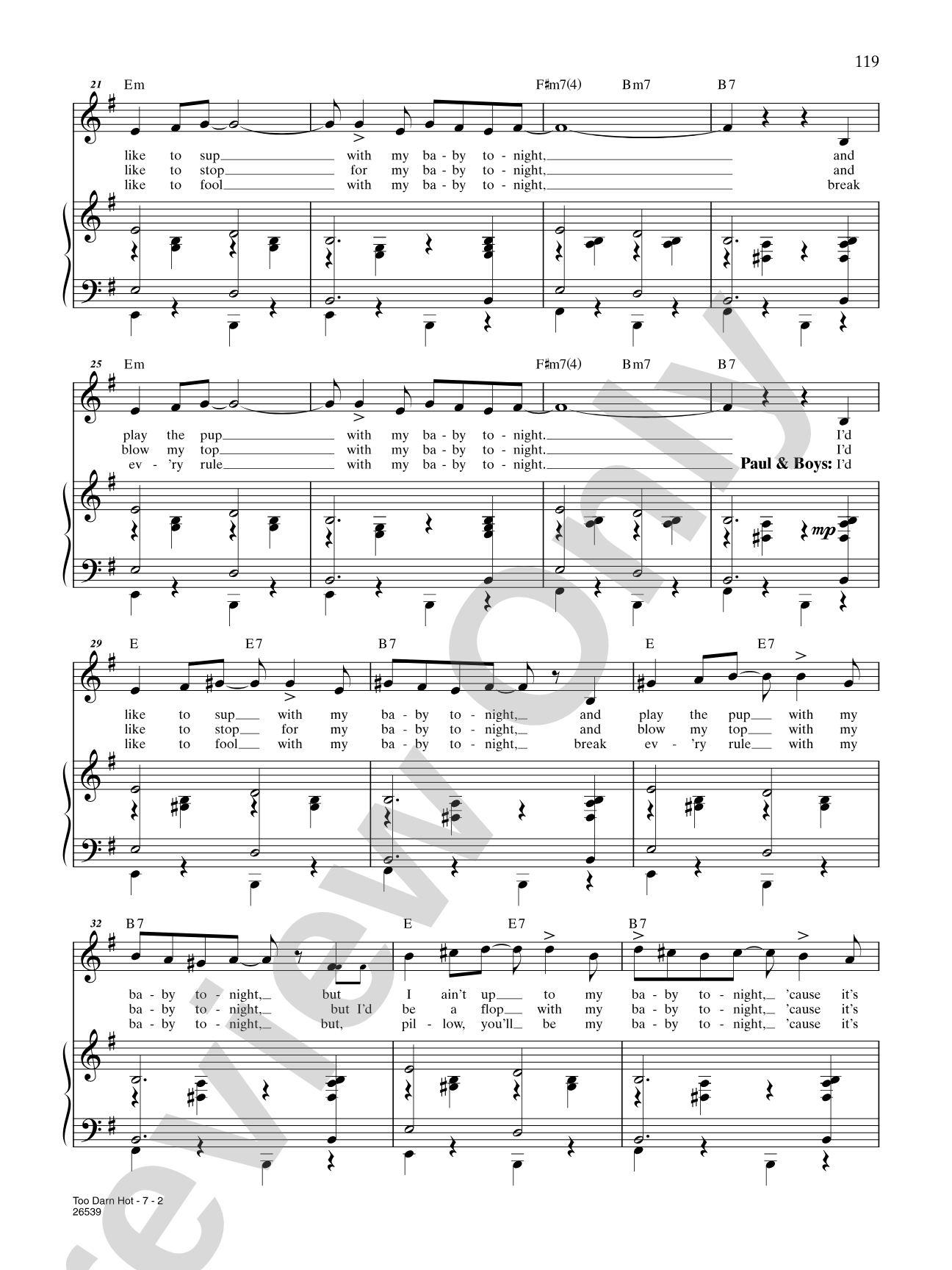 Too Darn Hot (From "Kiss Me, Kate"): Piano/Vocal/Chords