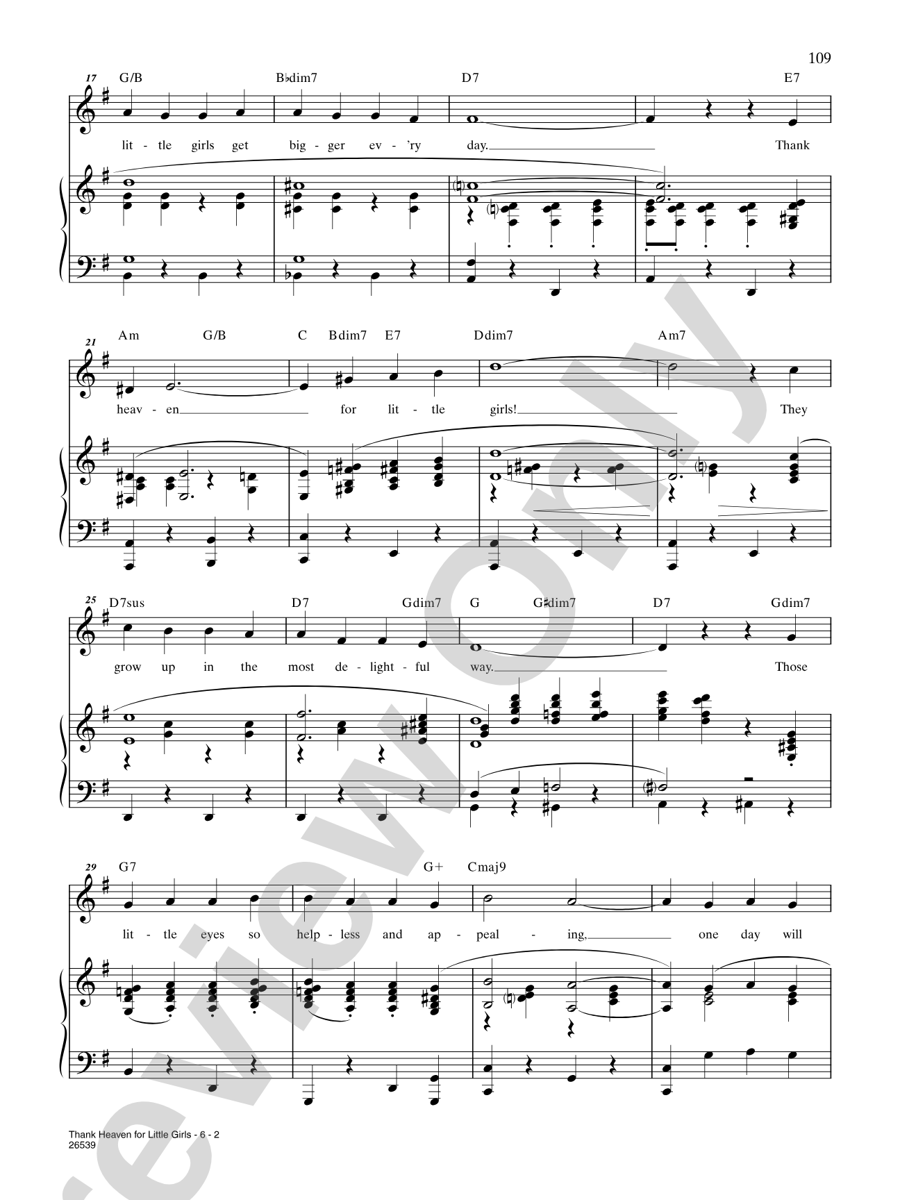 Thank Heaven for Little Girls (From "Gigi"): Piano/Vocal/Chords