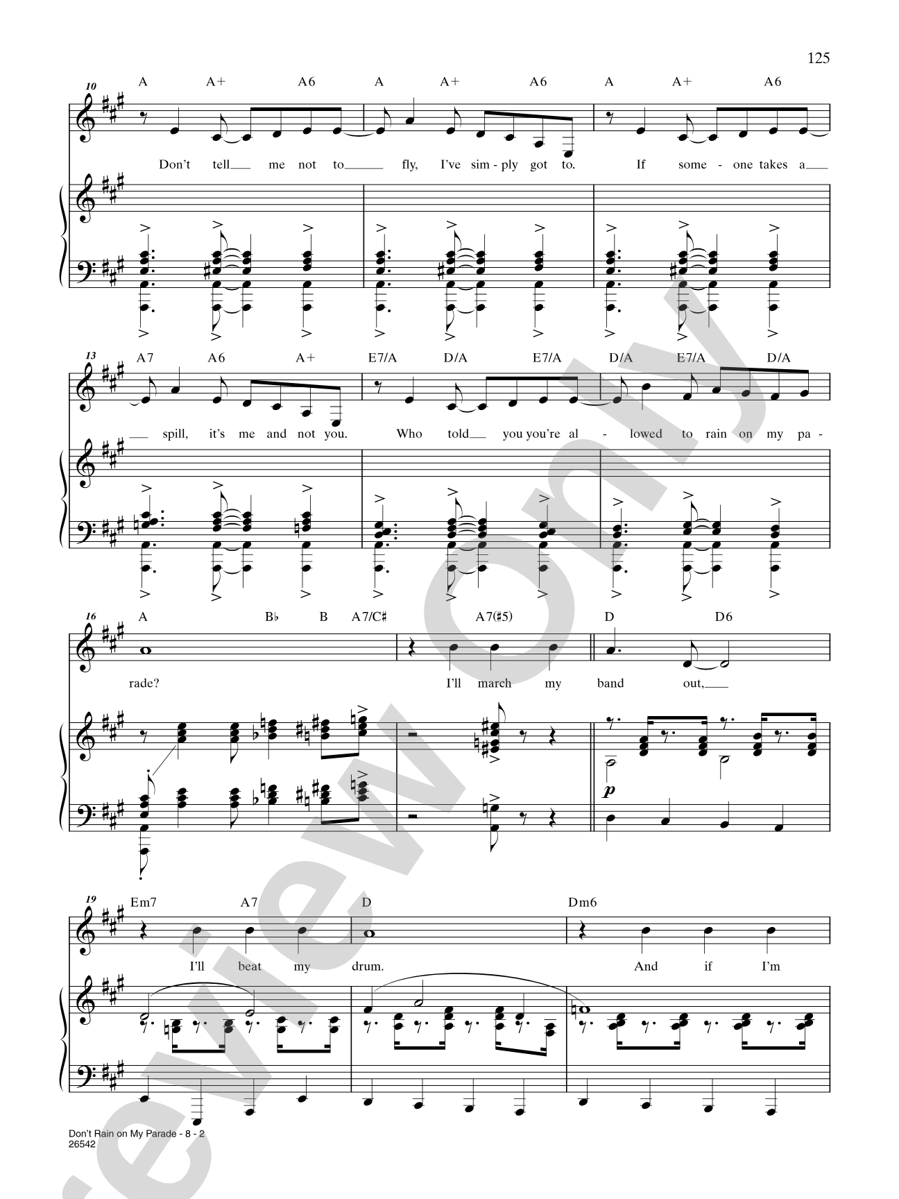 Don't Rain on My Parade (From "Funny Girl"): Piano/Vocal/Chords