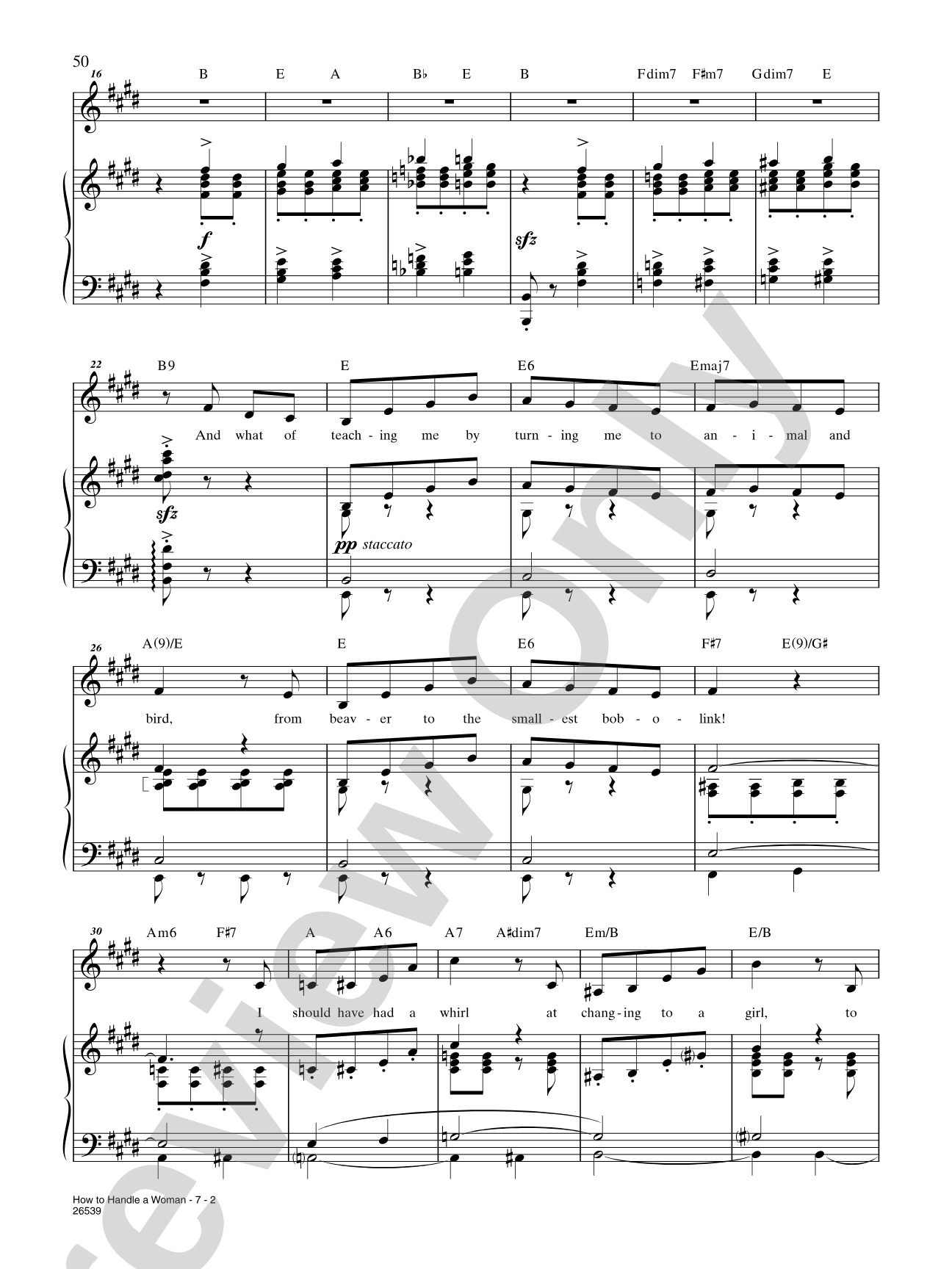 How to Handle a Woman (From "Camelot"): Piano/Vocal/Chords