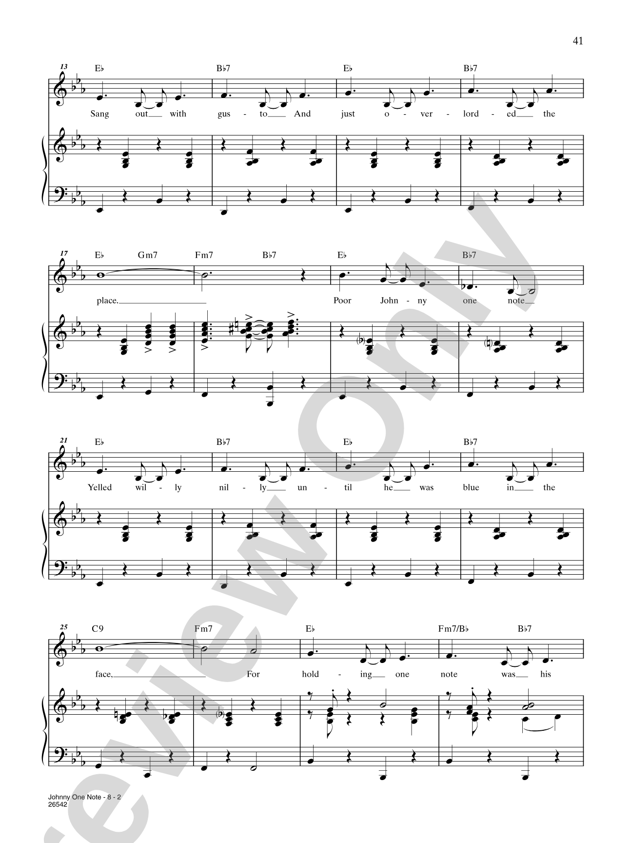 Johnny One Note (From "Babes in Arms"): Piano/Vocal/Chords