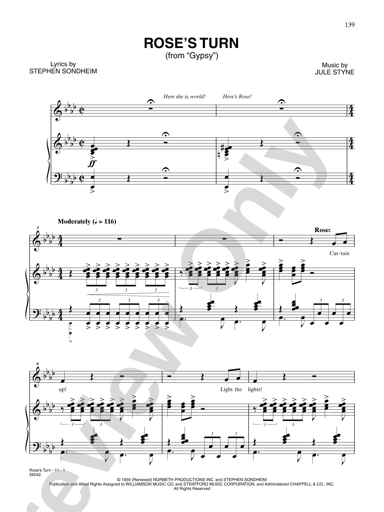 Rose's Turn<BR>(From "Gypsy"): Piano/Vocal/Chords