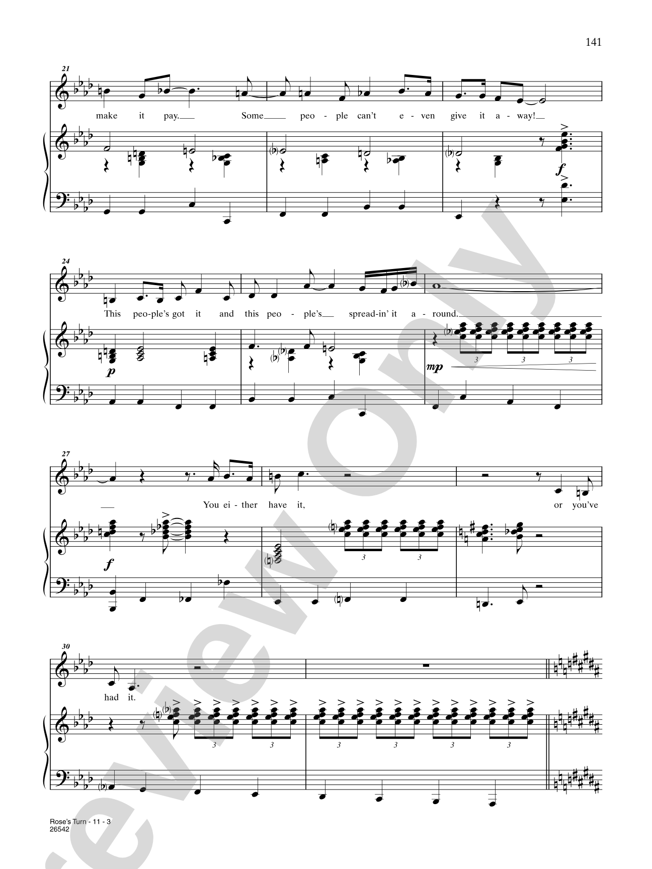 Rose's Turn<BR>(From "Gypsy"): Piano/Vocal/Chords