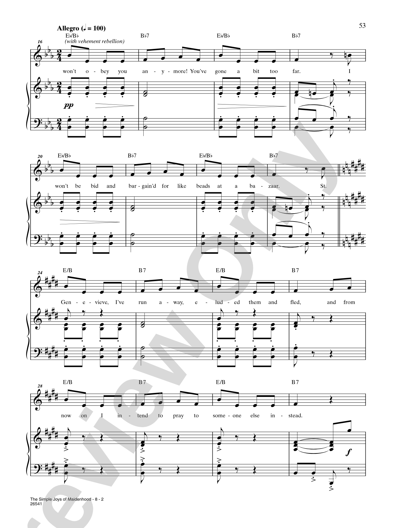 The Simple Joys of Maidenhood (From "Camelot"): Piano/Vocal/Chords