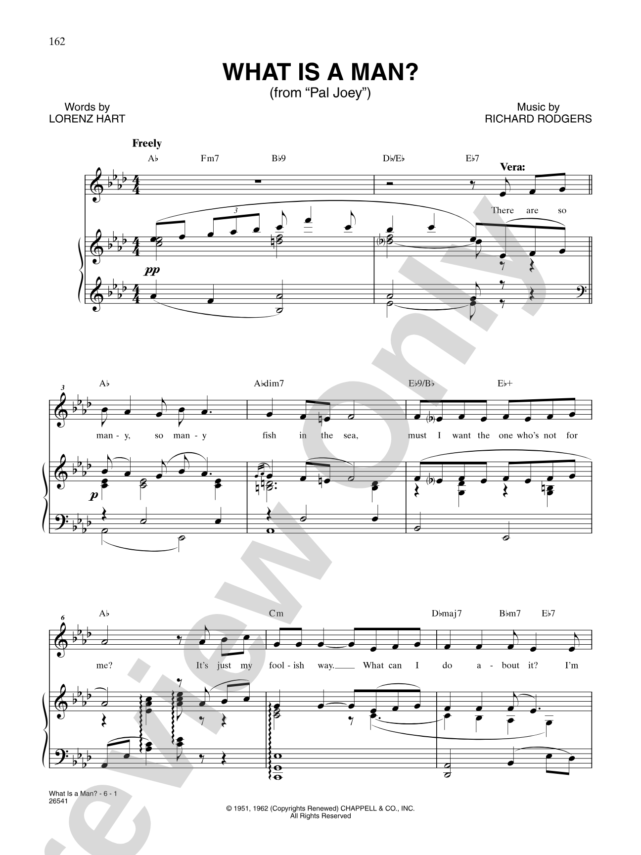 What Is a Man? (From "Pal Joey"): Piano/Vocal/Chords