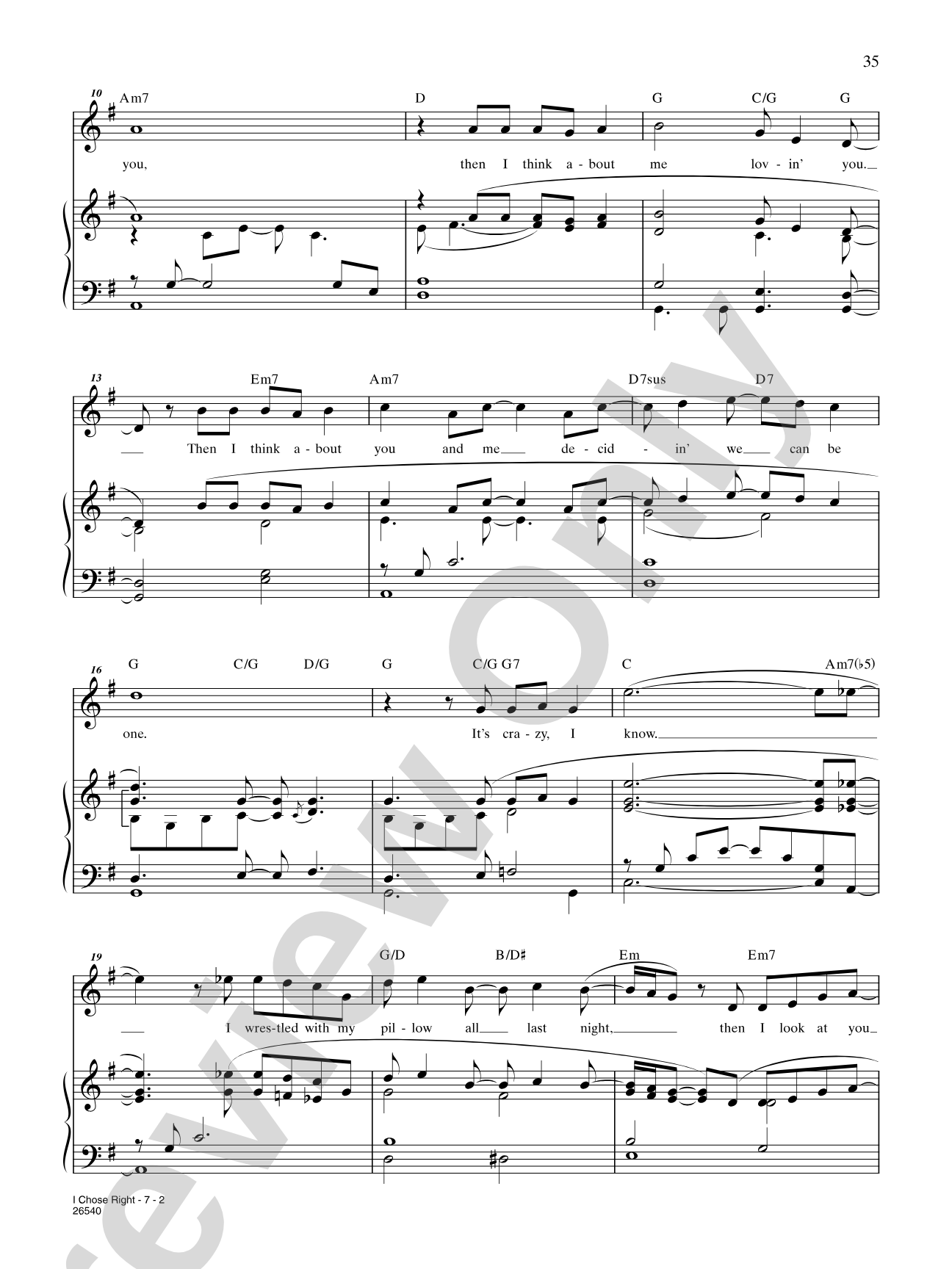 I Chose Right (From "Baby"): Piano/Vocal/Chords