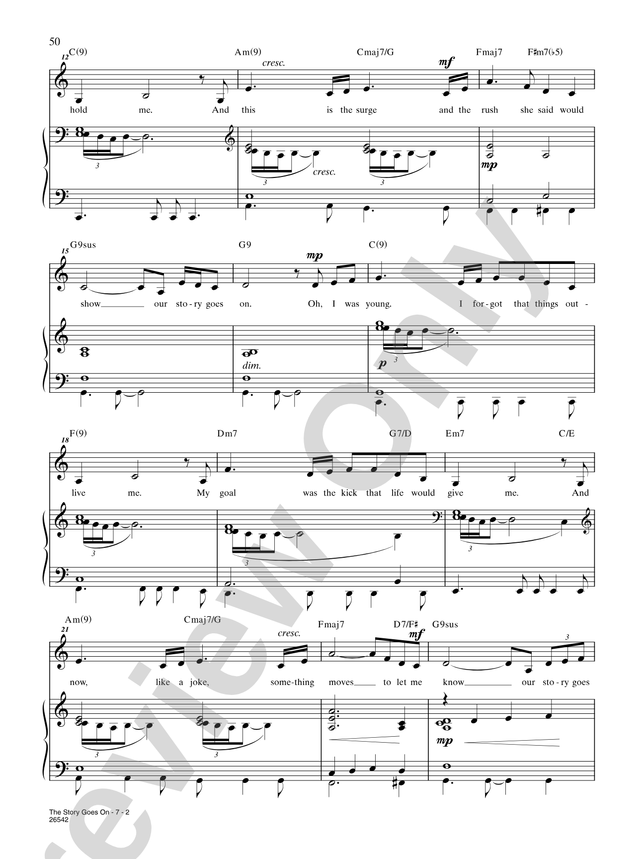 The Story Goes On (From "Baby"): Piano/Vocal/Chords