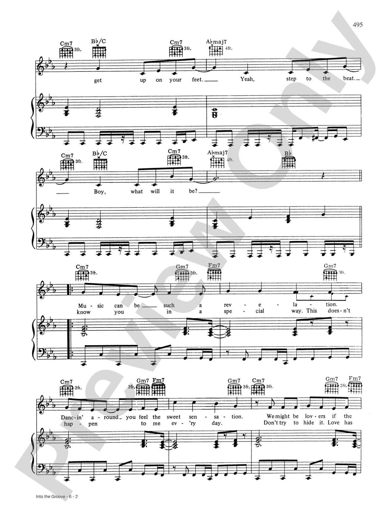Into the Groove: Piano/Vocal/Chords