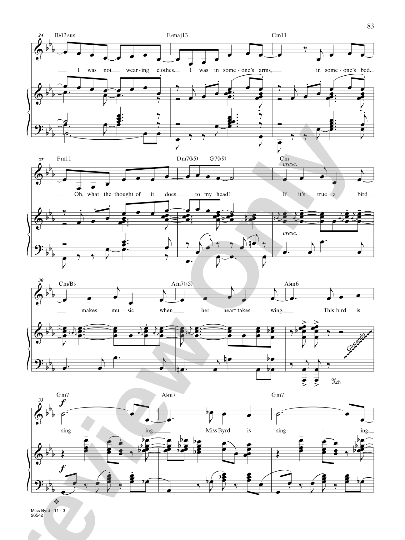 Miss Byrd (From "Closer Than Ever"): Piano/Vocal/Chords