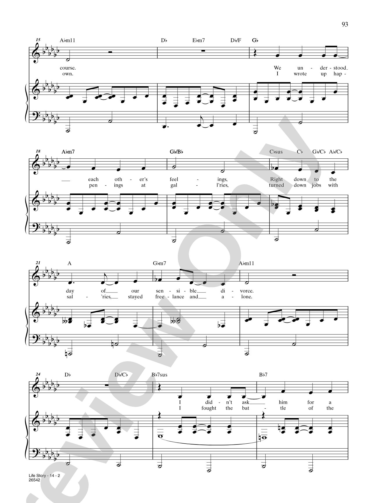 Life Story (From "Closer Than Ever"): Piano/Vocal/Chords