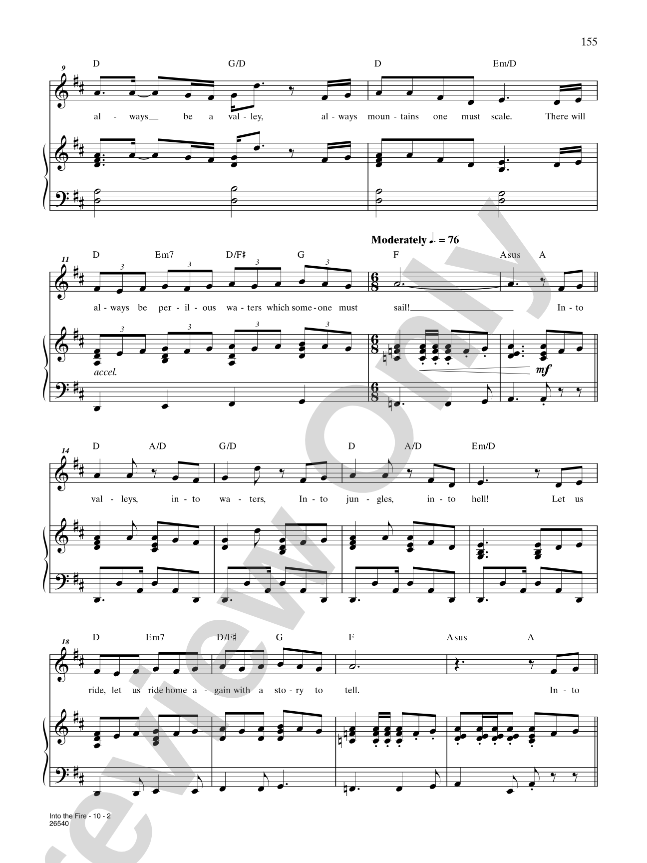 Into the Fire (From "The Scarlet Pimpernel"): Piano/Vocal/Chords