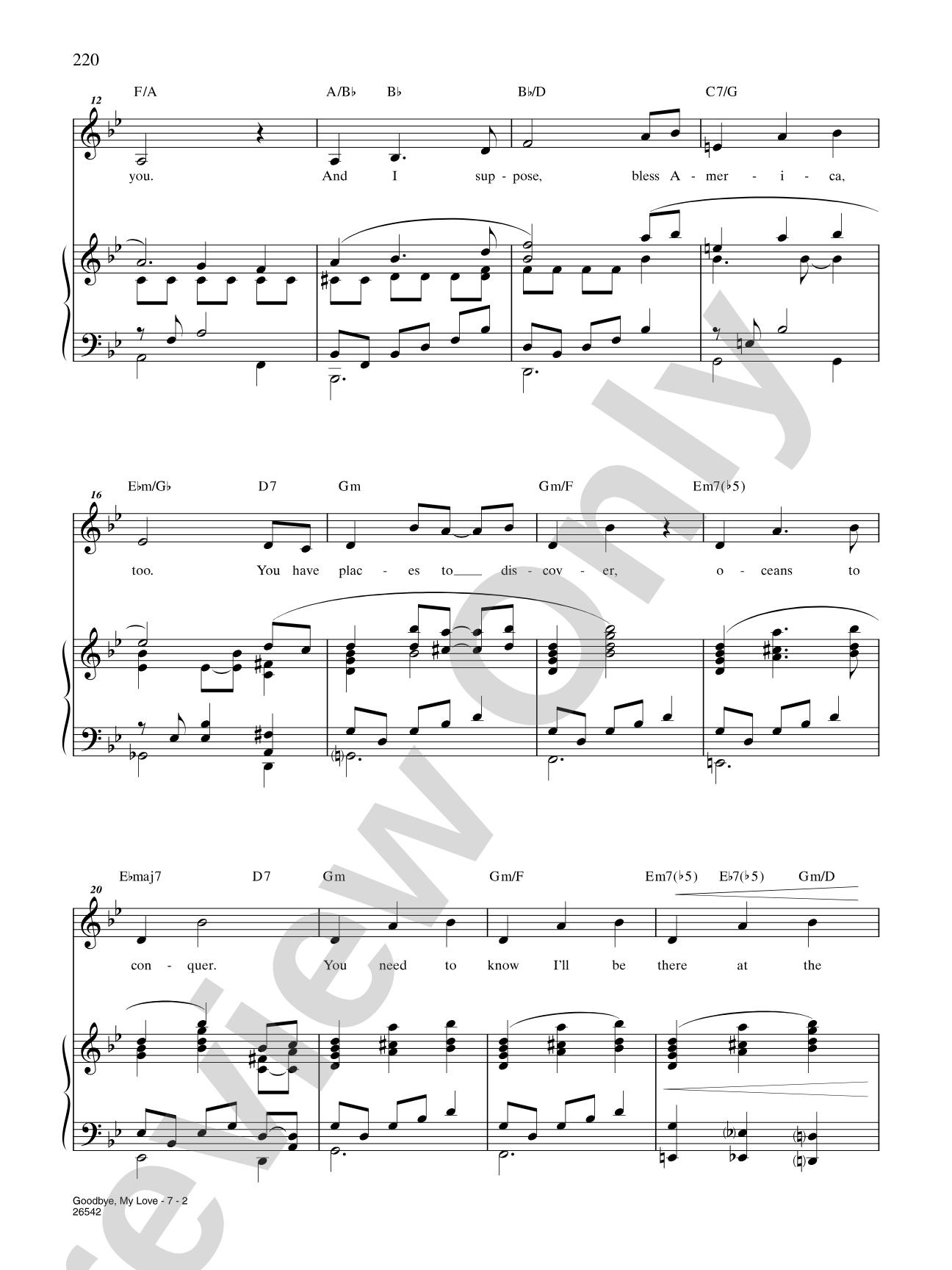 Goodbye, My Love (From "Ragtime"): Piano/Vocal/Chords