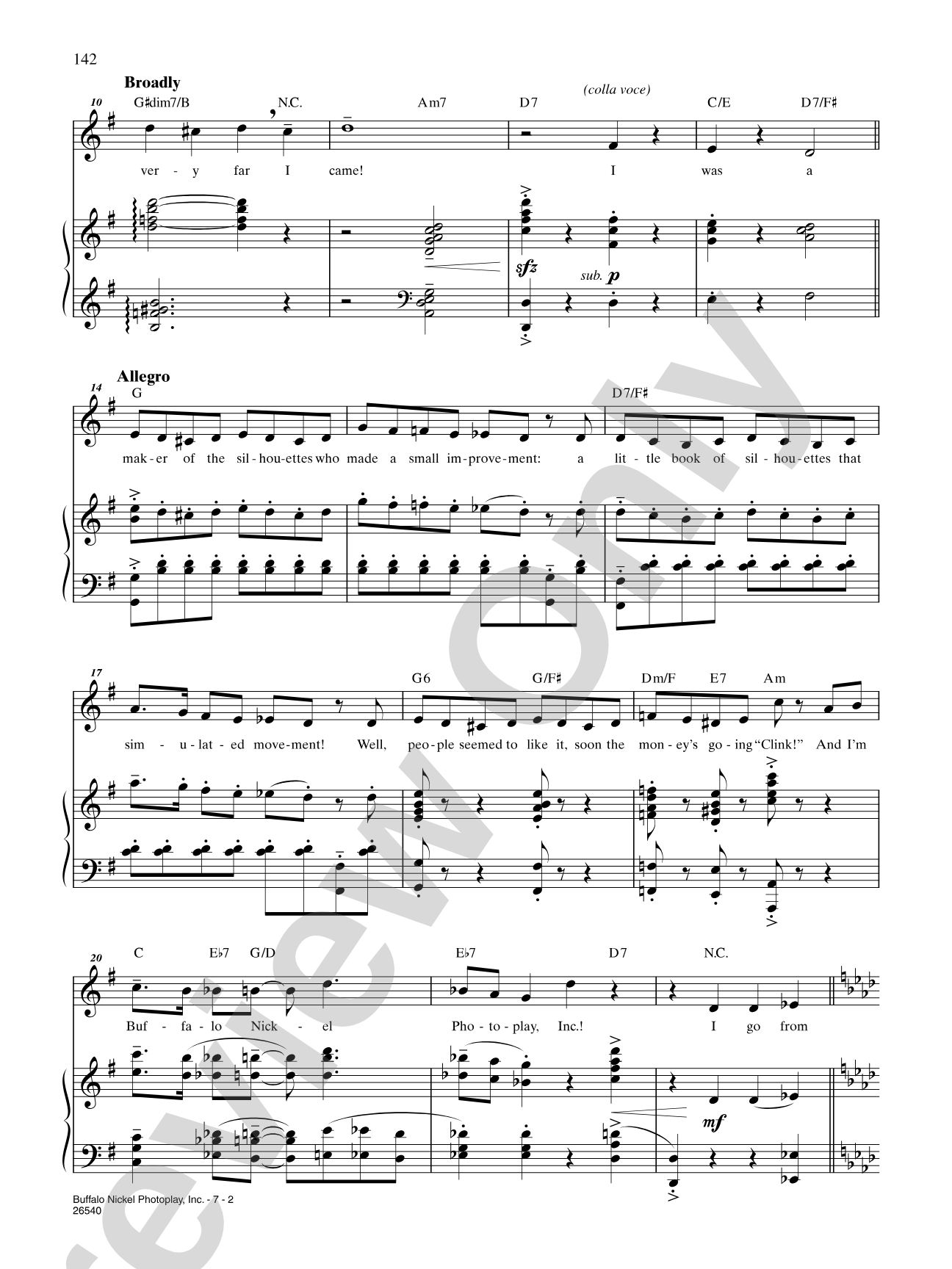 Buffalo Nickel Photoplay, Inc. (From "Ragtime"): Piano/Vocal/Chords