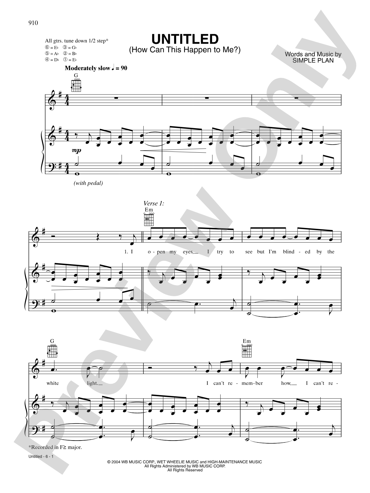 Untitled (How Could This Happen to Me?): Piano/Vocal/Chords