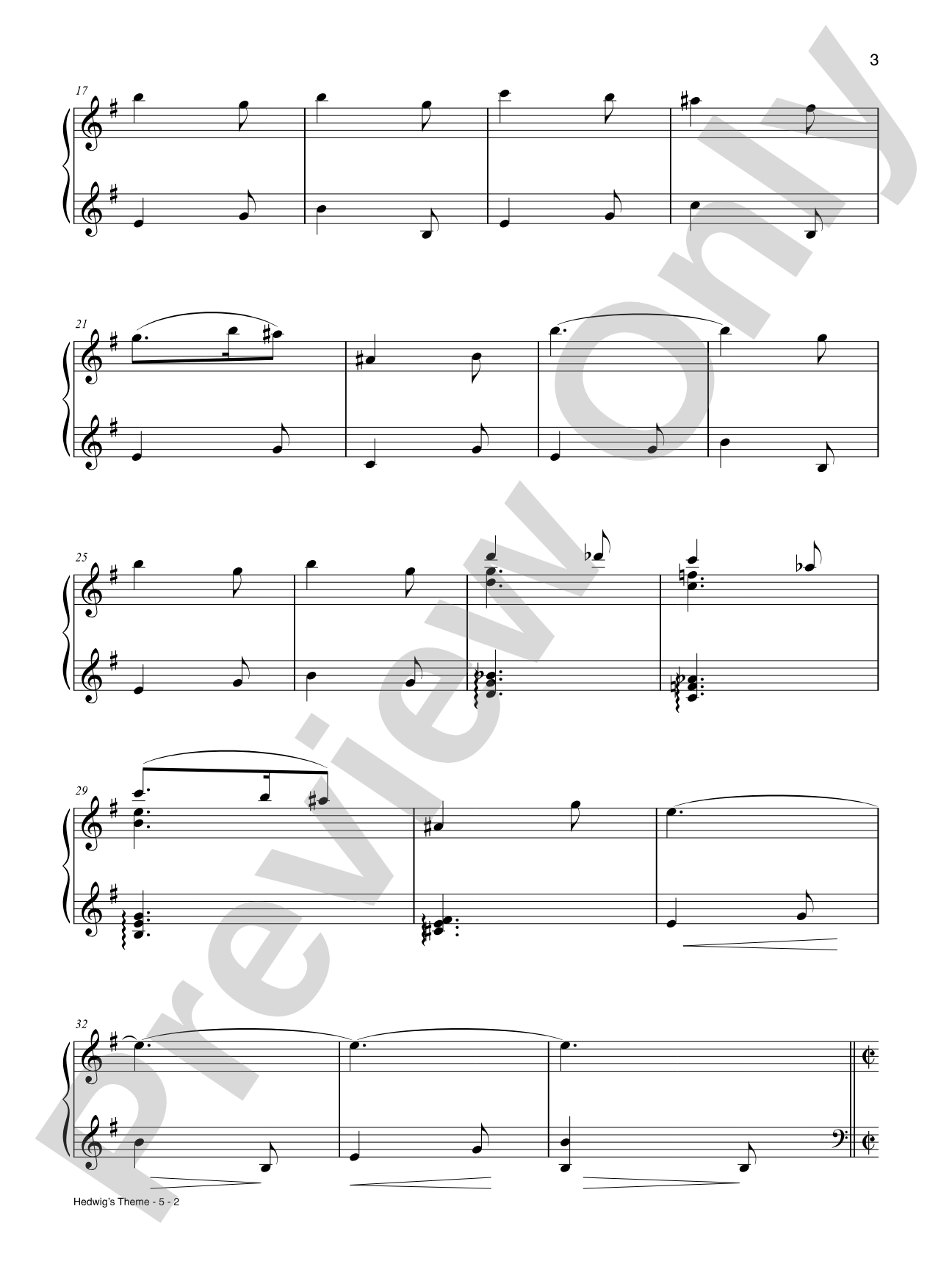 Hedwig's Theme (from Harry Potter and the Sorcerer's Stone): Piano