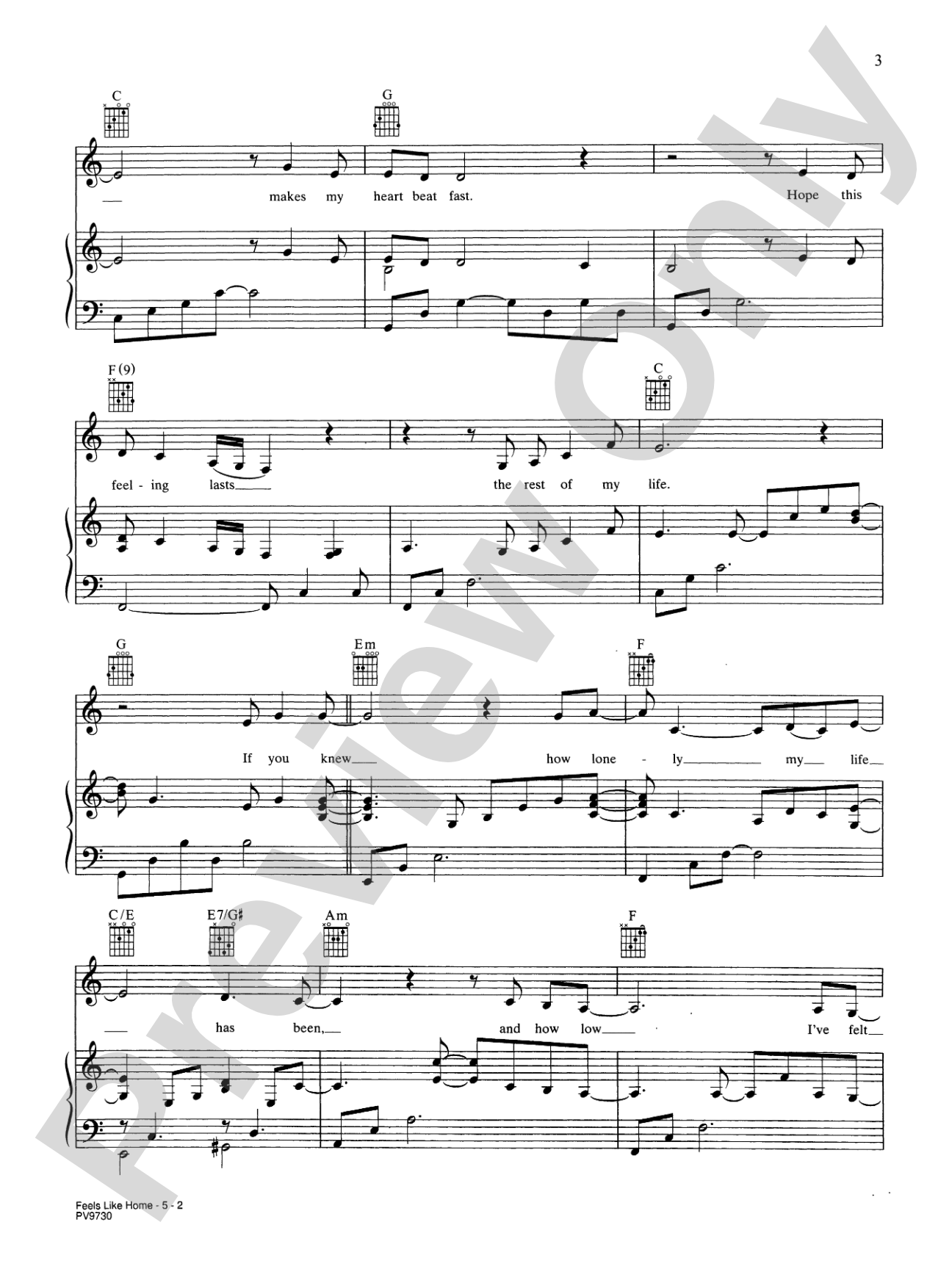 Feels Like Home (from Michael): Piano/Vocal/Chords