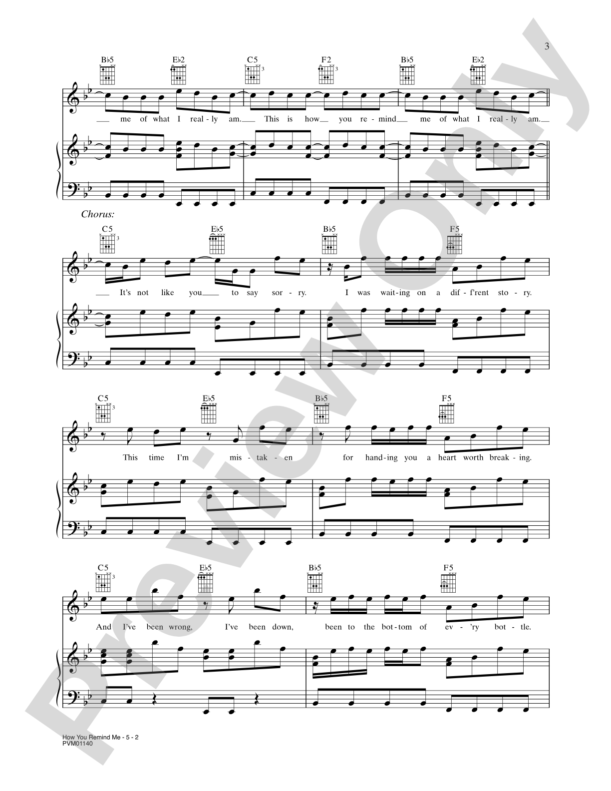 How You Remind Me: Piano/Vocal/Chords