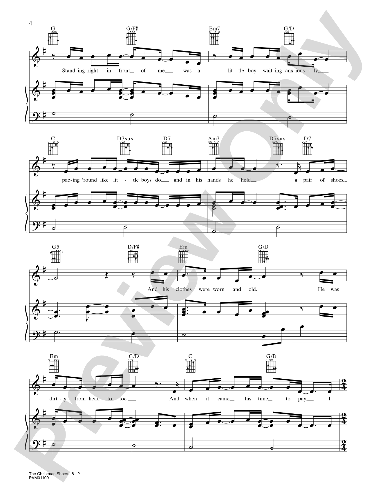 The Christmas Shoes: Piano/Vocal/Chords