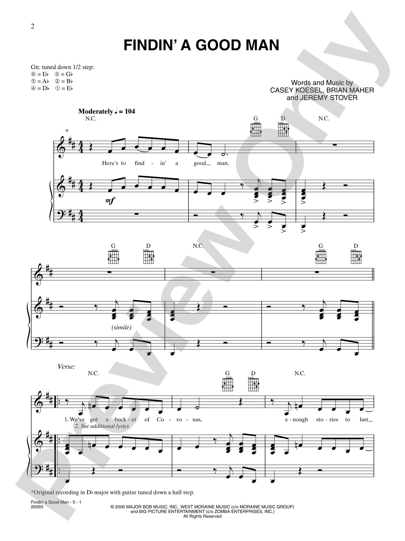Finding a Good Man: Piano/Vocal/Chords