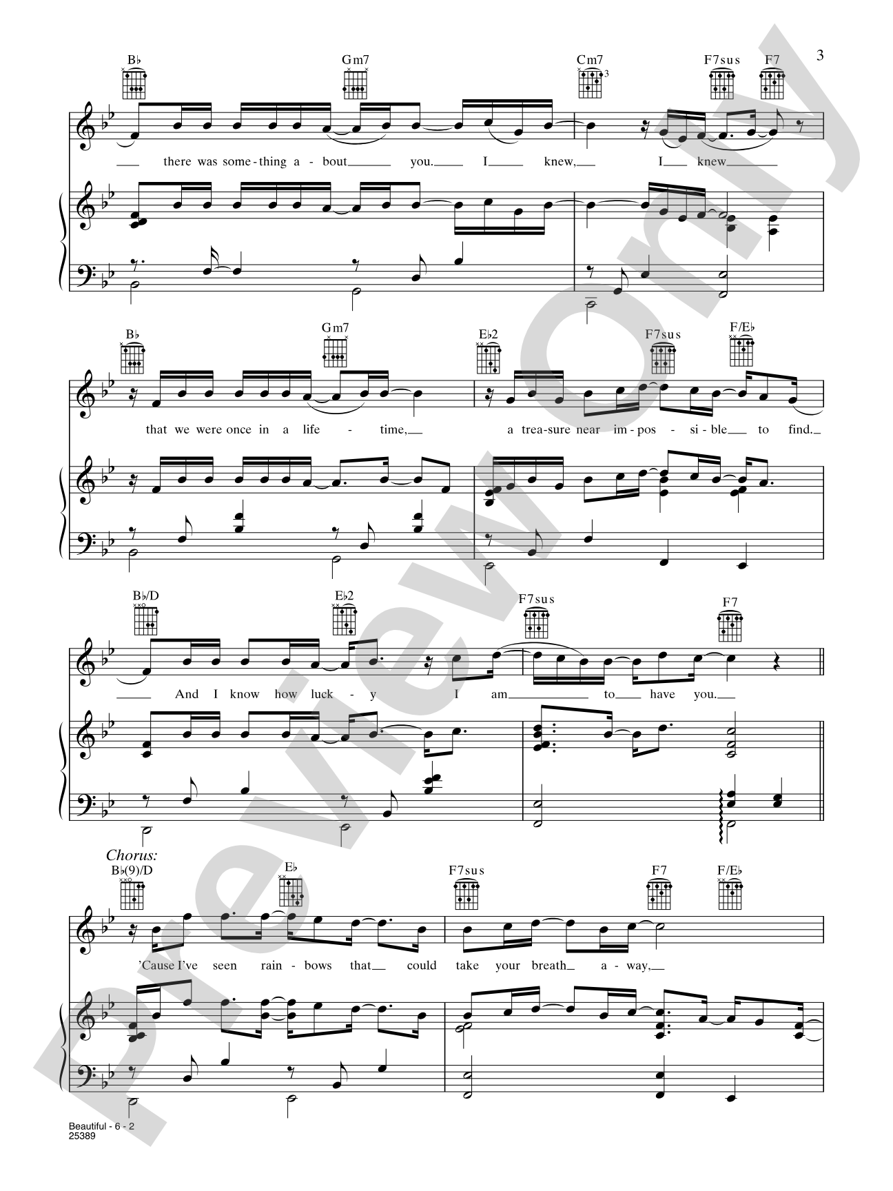 Beautiful: Piano/Vocal/Chords