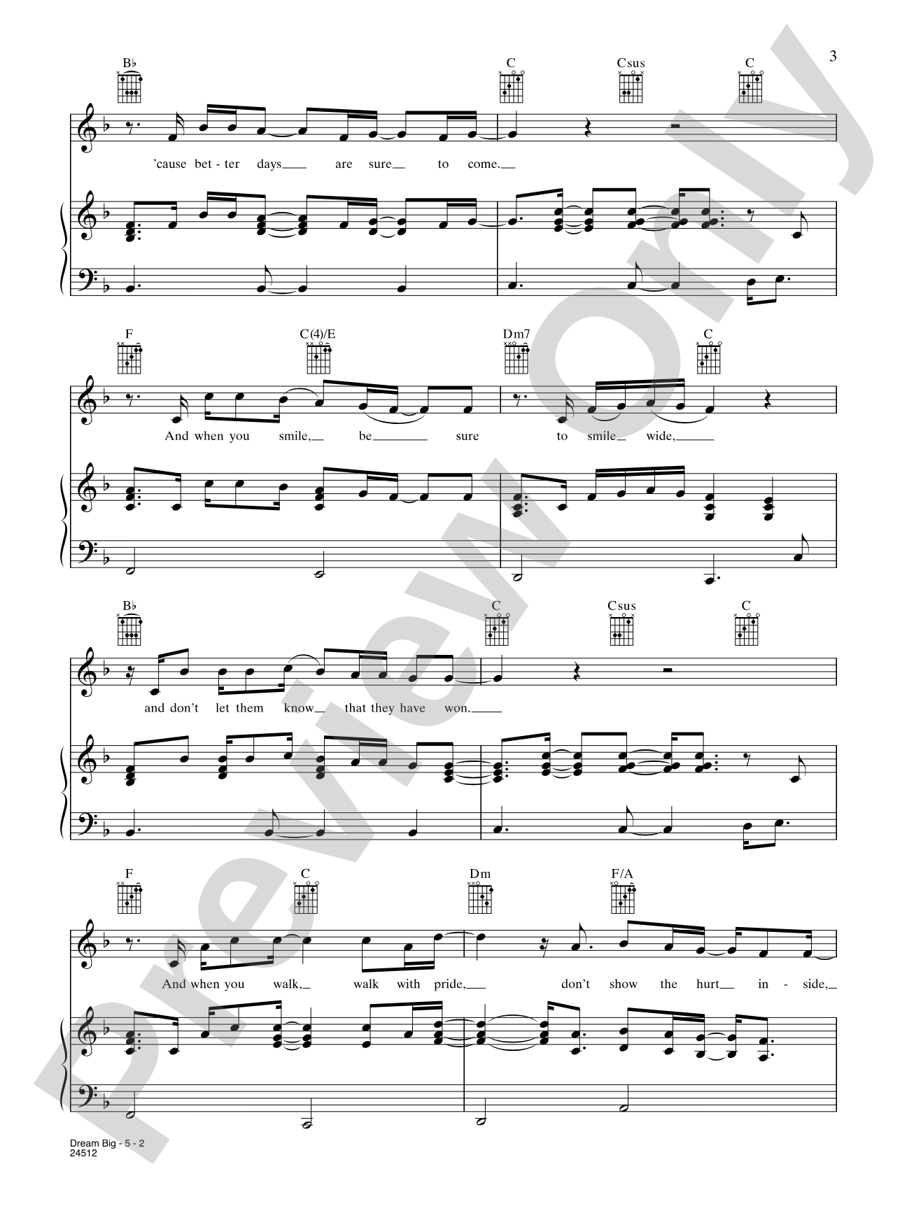 Dream Big: Piano/Vocal/Chords