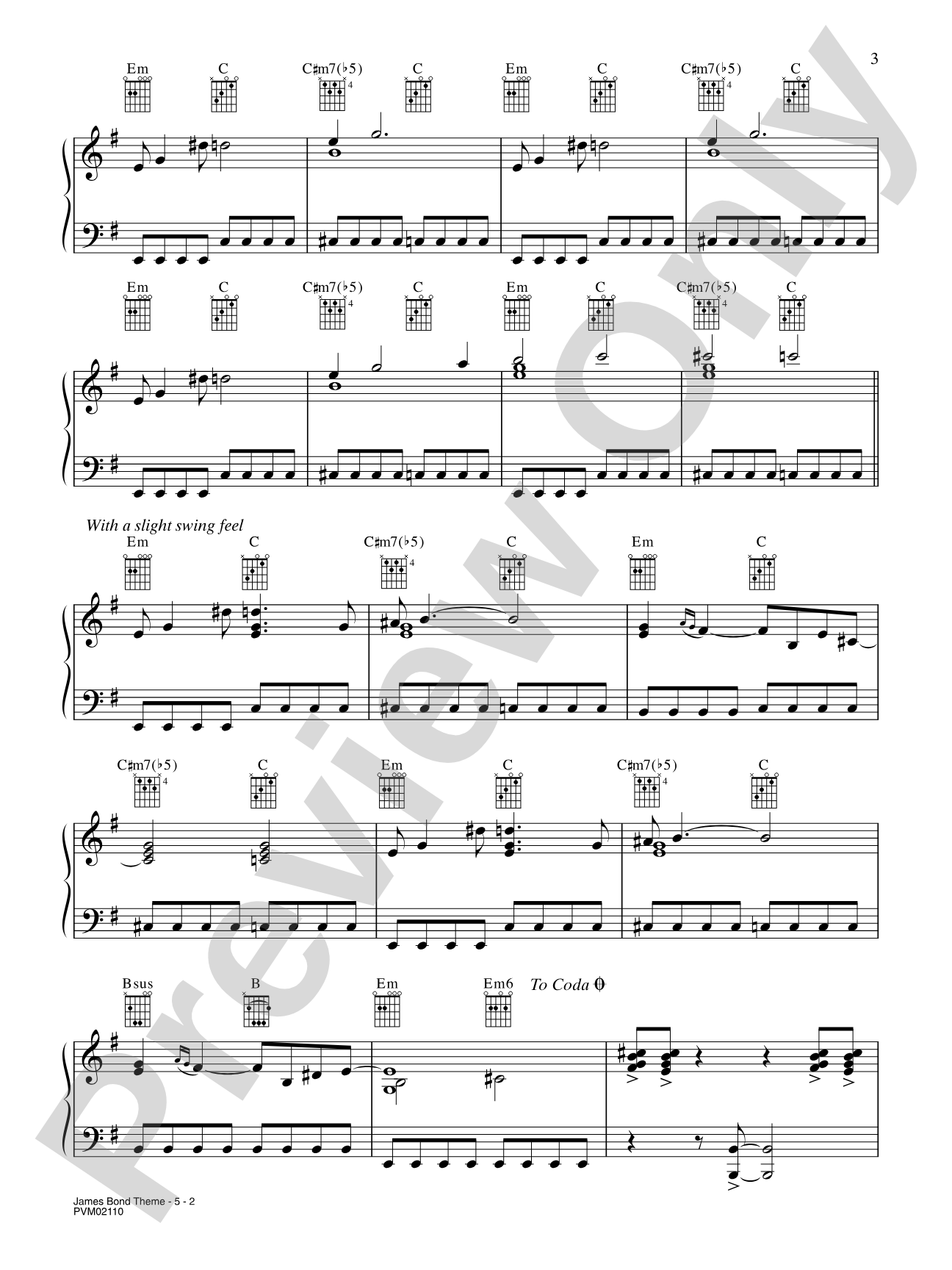James Bond Theme (Bond vs. Oakenfold) (from Die Another Day): Piano