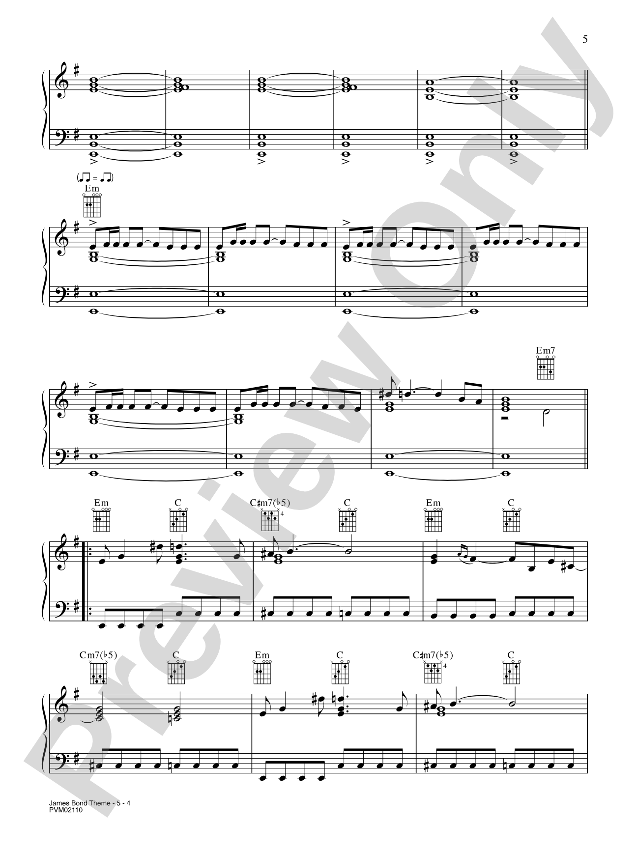 James Bond Theme (Bond vs. Oakenfold) (from Die Another Day): Piano