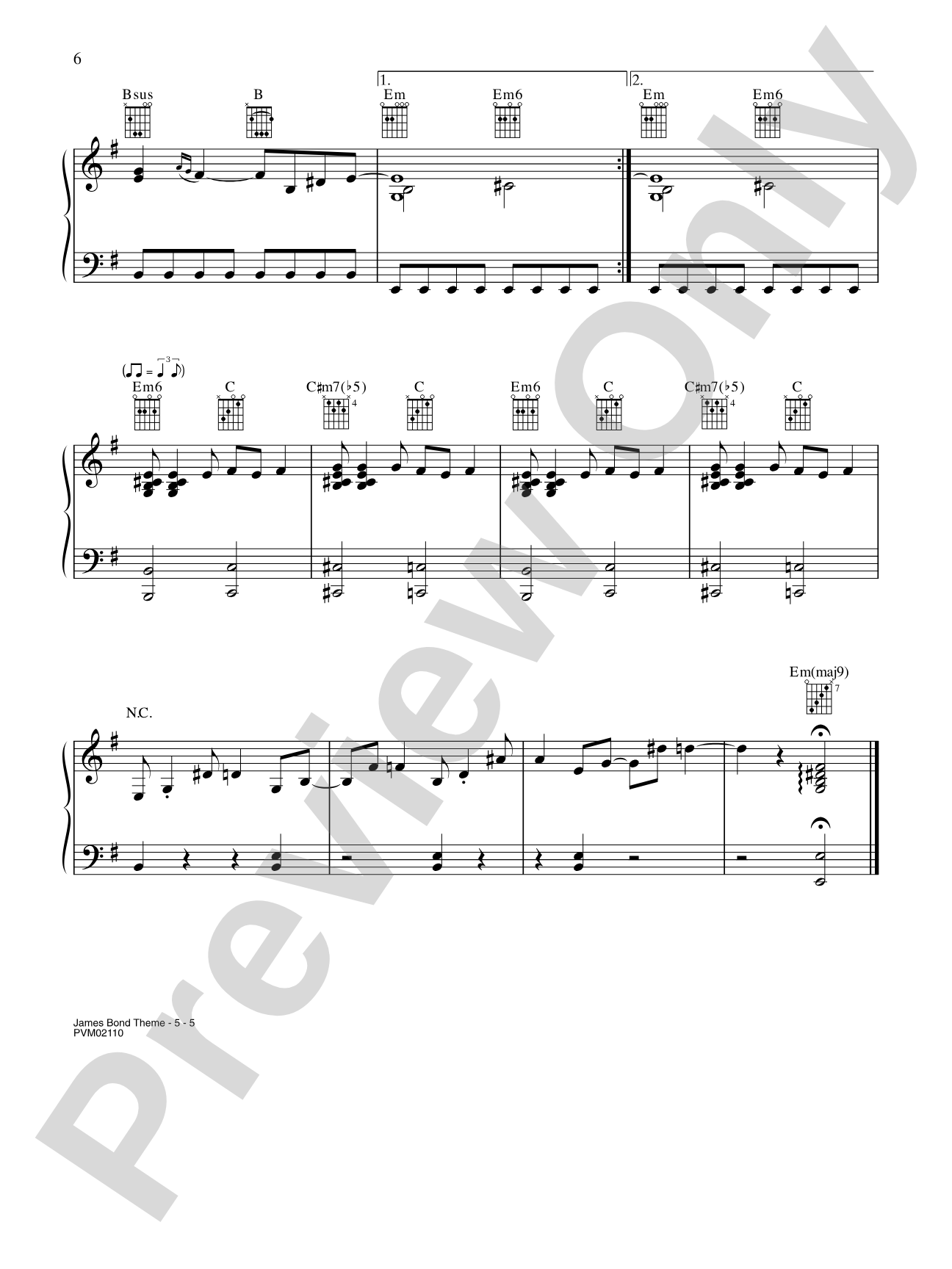 James Bond Theme (Bond vs. Oakenfold) (from Die Another Day): Piano
