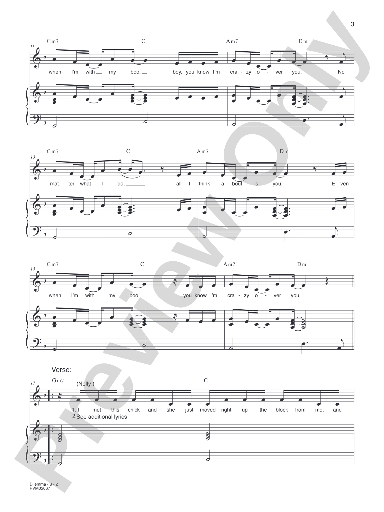 Dilemma: Piano/Vocal/Chords