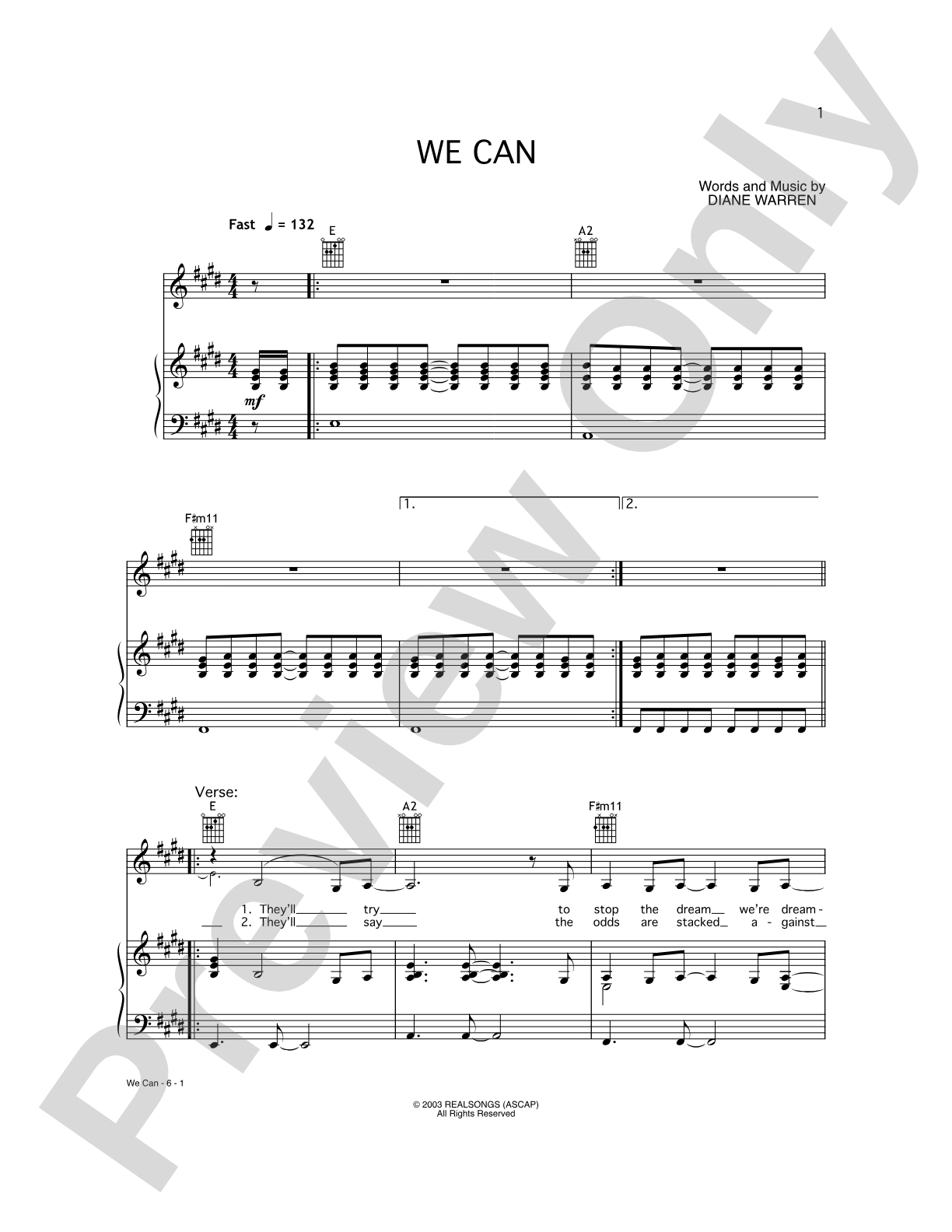 We Can (from "Legally Blonde 2"): Piano/Vocal/Chords