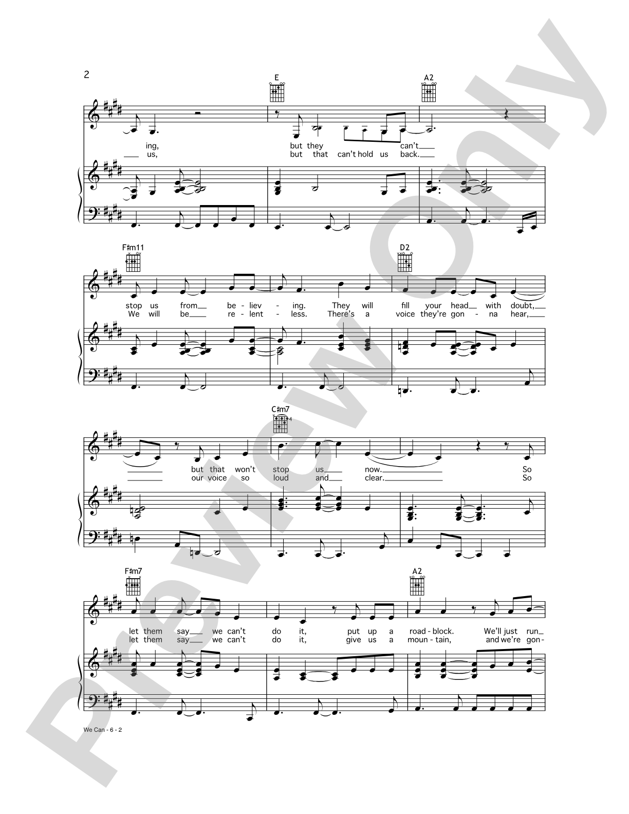 We Can (from "Legally Blonde 2"): Piano/Vocal/Chords