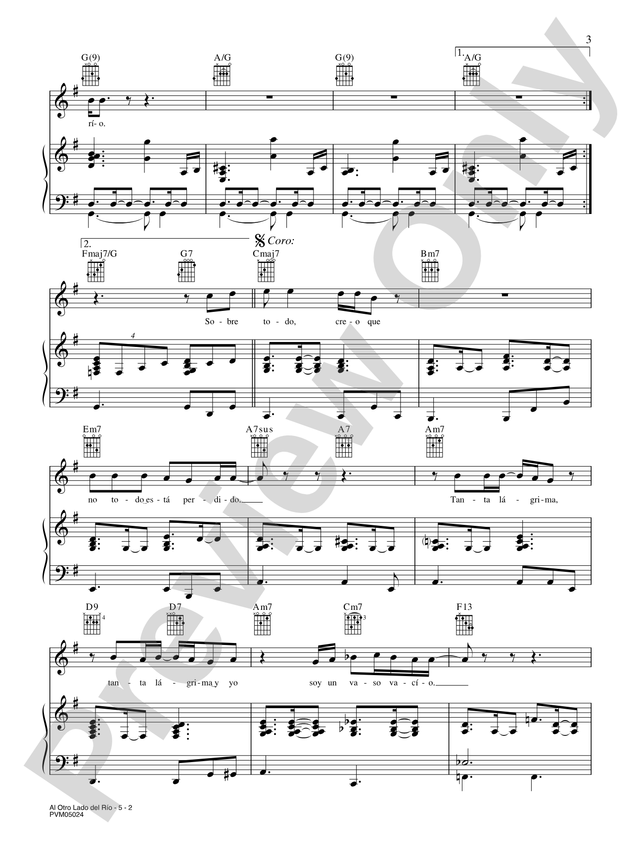 Al Otro Lado del Río (from "The Motorcycle Diaries"): Piano/Vocal/Chords