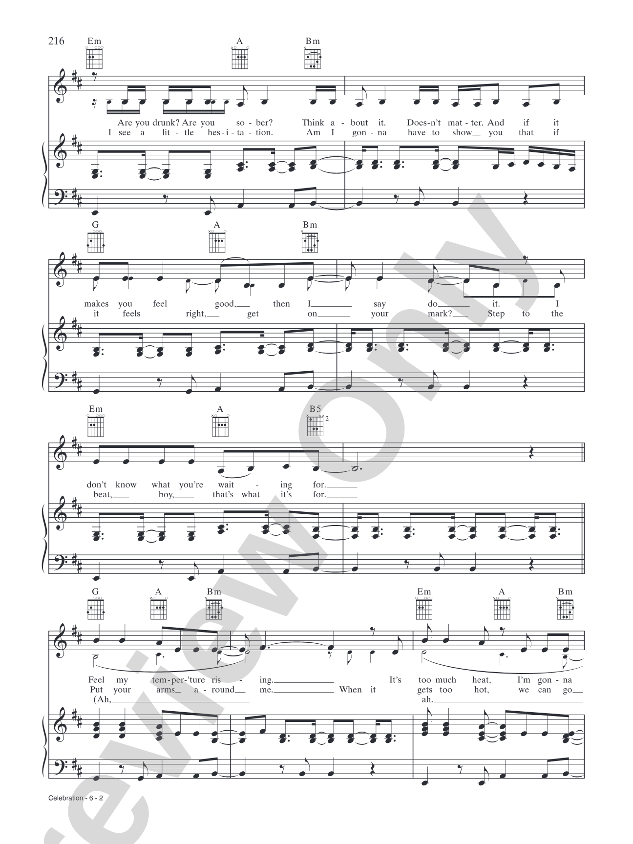 Celebration: Piano/Vocal/Chords