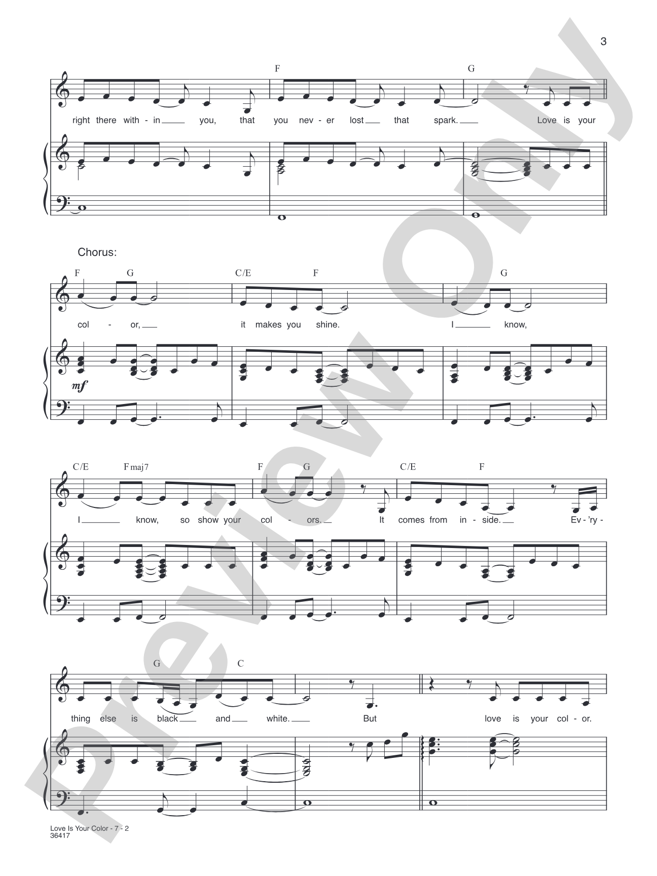 Love is Your Color (from "Sex in the City 2"): Piano/Vocal/Chords