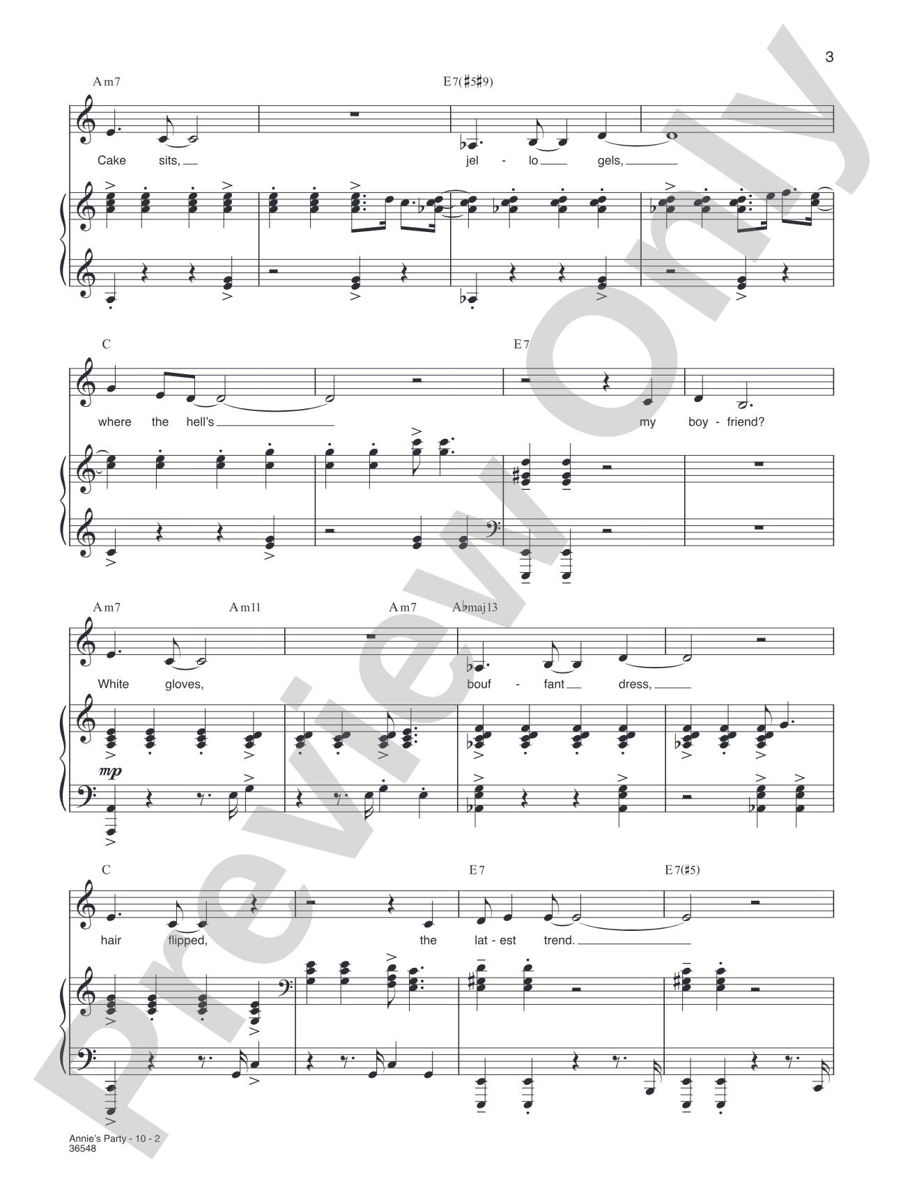 Annie's Party (from "Fugitive Songs"): Piano/Vocal/Chords