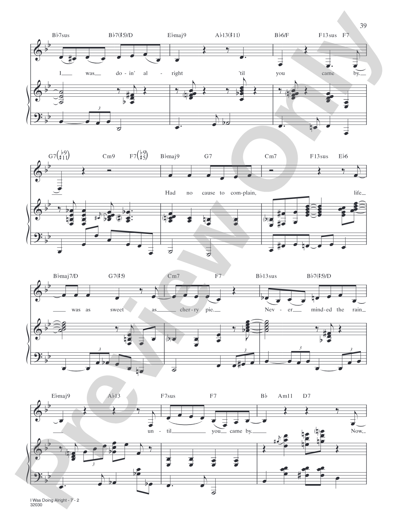 I Was Doing All Right: Piano/Vocal/Chords