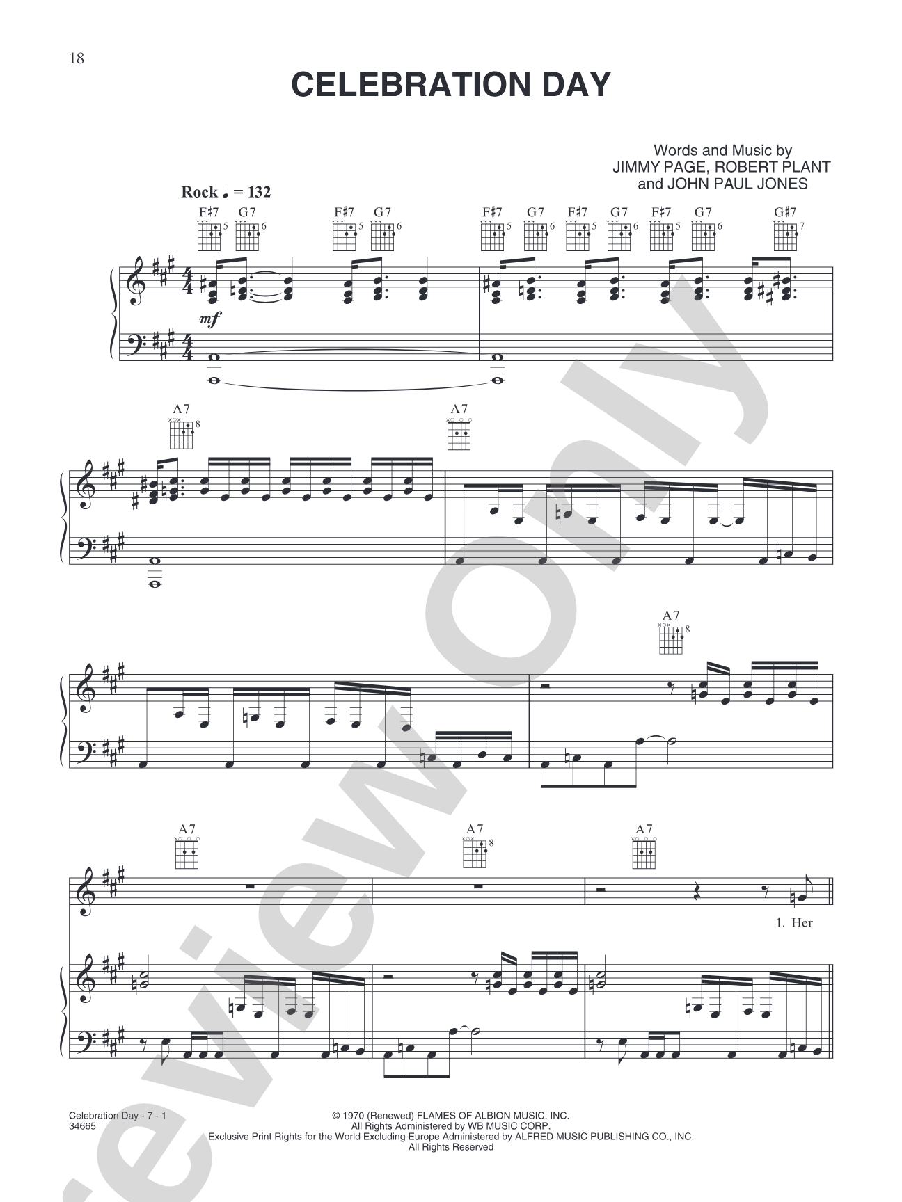 Celebration Day: Piano/Vocal/Chords