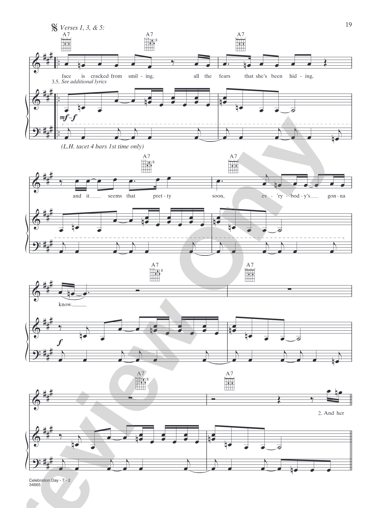 Celebration Day: Piano/Vocal/Chords