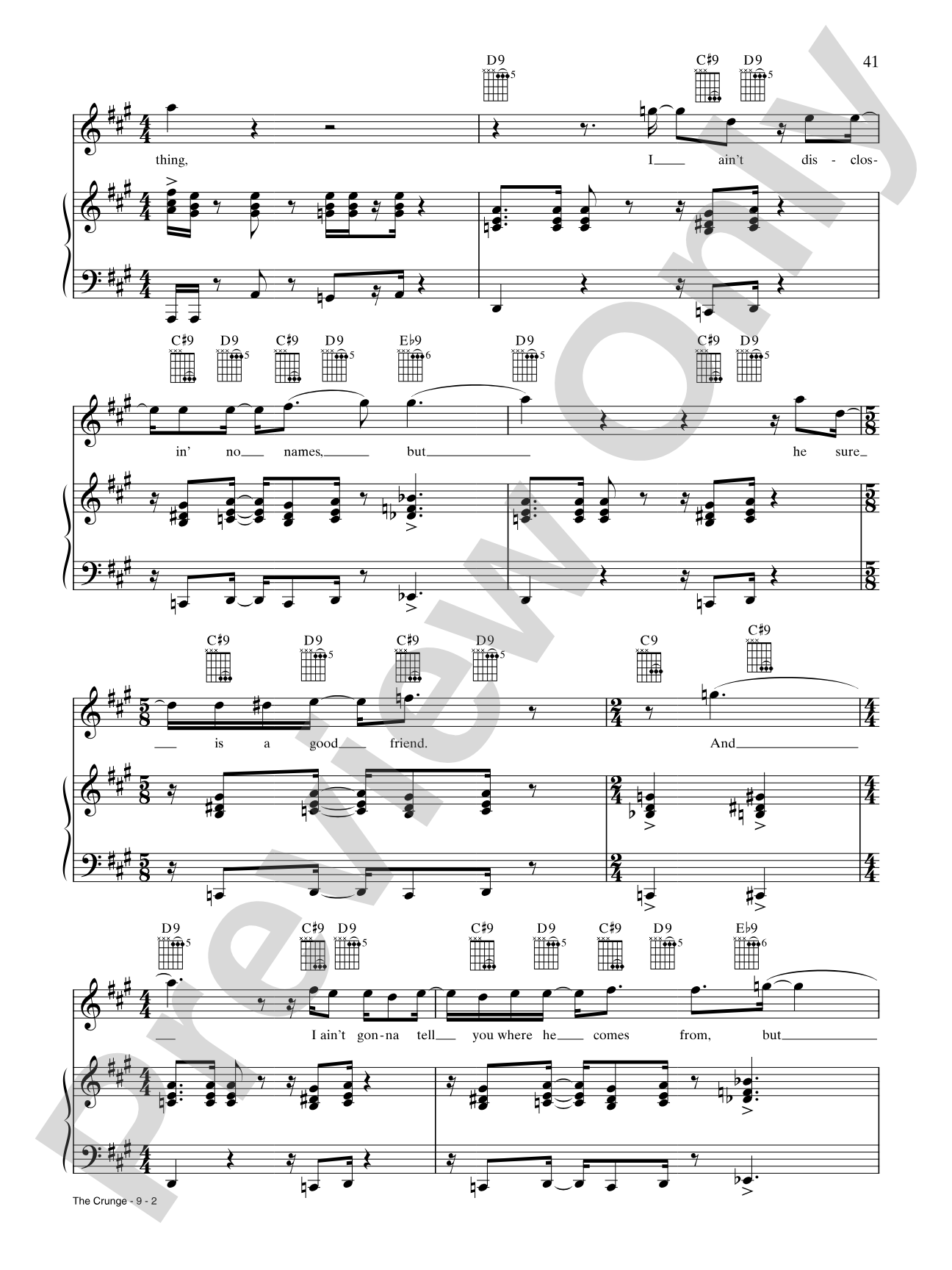 The Crunge: Piano/Vocal/Chords