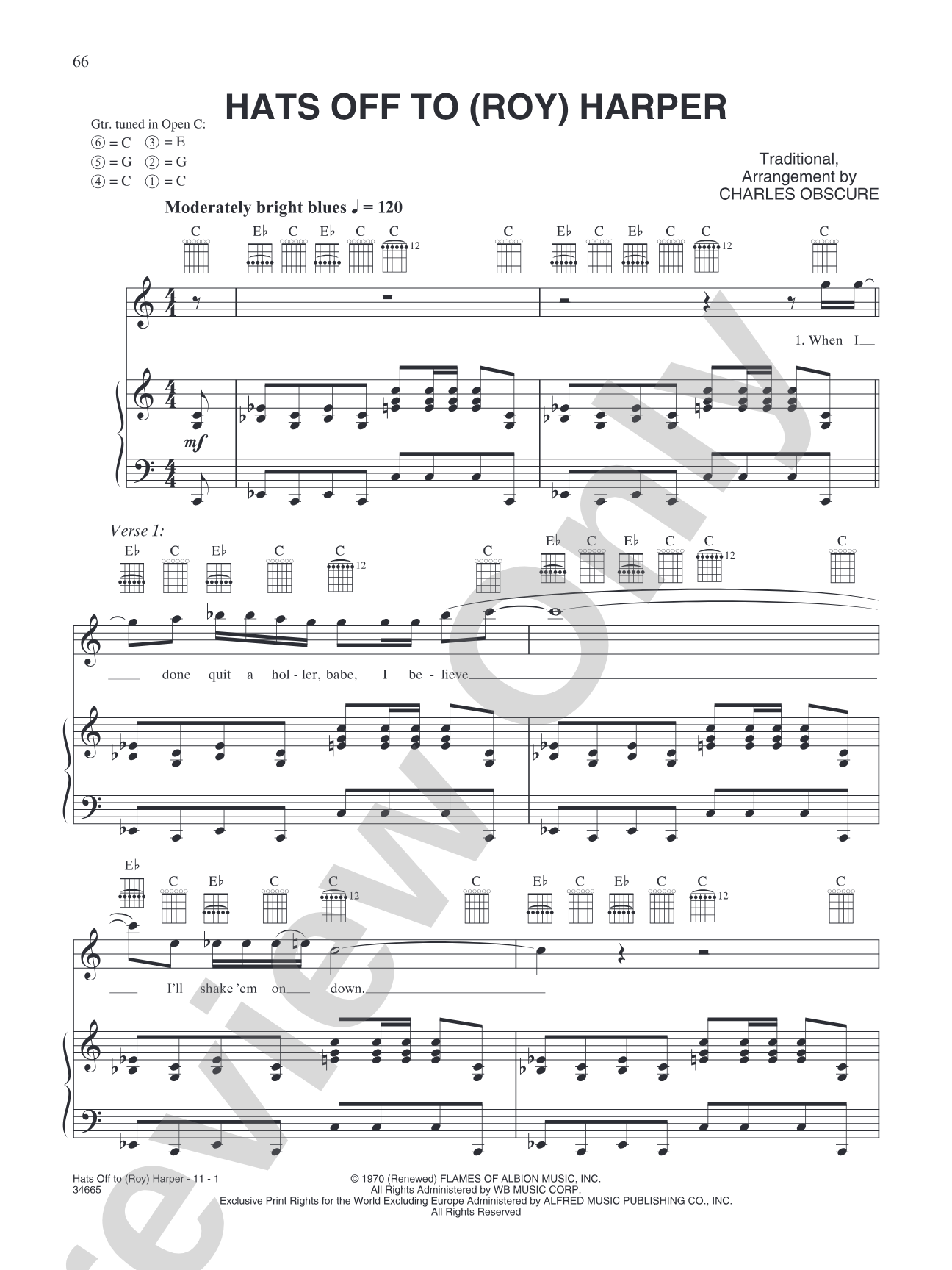 Hats Off to Roy Harper: Piano/Vocal/Chords